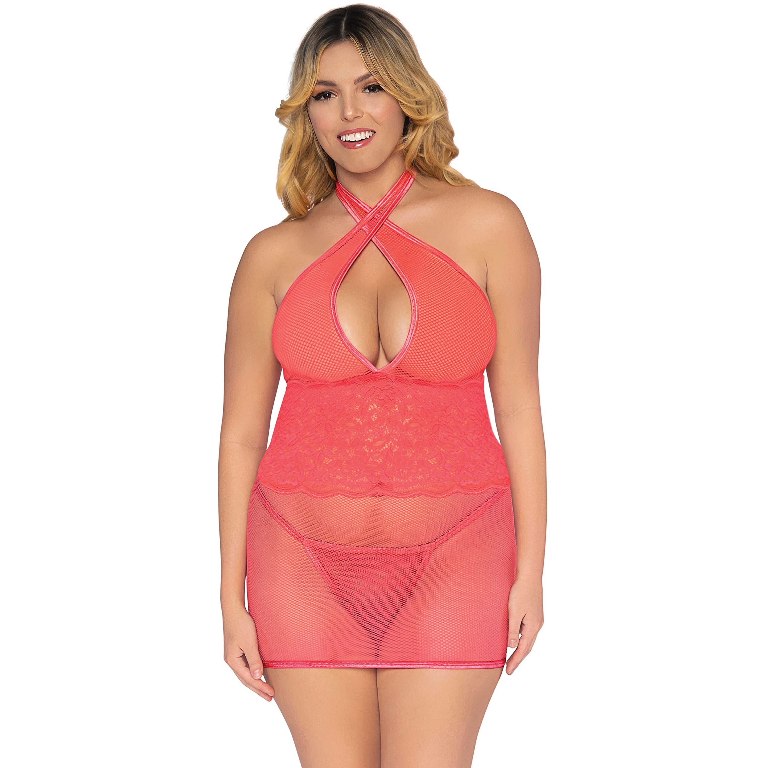 Dreamgirl omens 12606x Chemise, Coral, One Size US