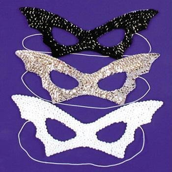 Bat Mask Sequin White