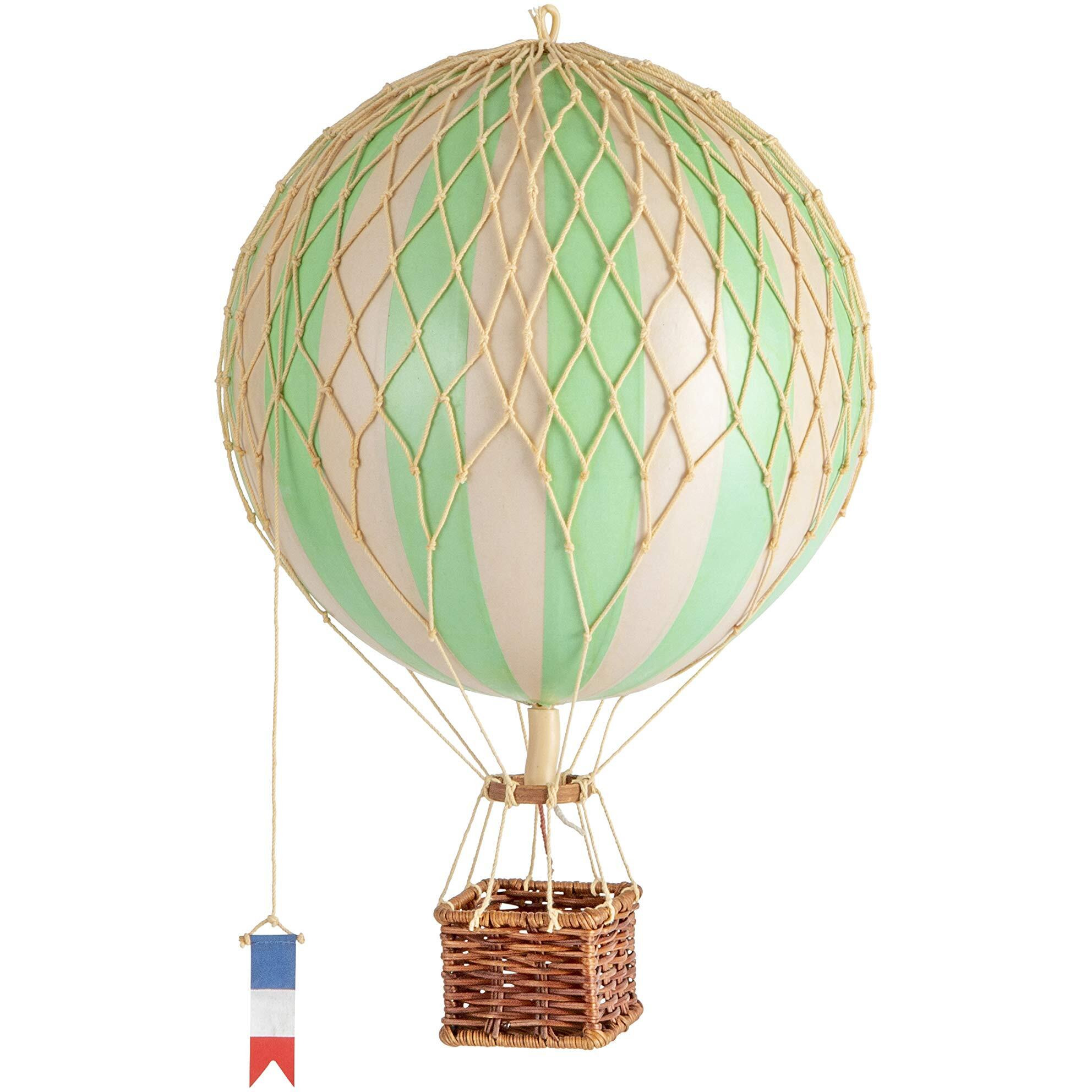 Authentic Models, Travels Light Air Balloon, Hanging Home Decor - 11.80 Inch Height, Historic Hot Air Balloon Model for Home Decor, Detailed Vintage Decorations to Hang from Ceiling - True Green