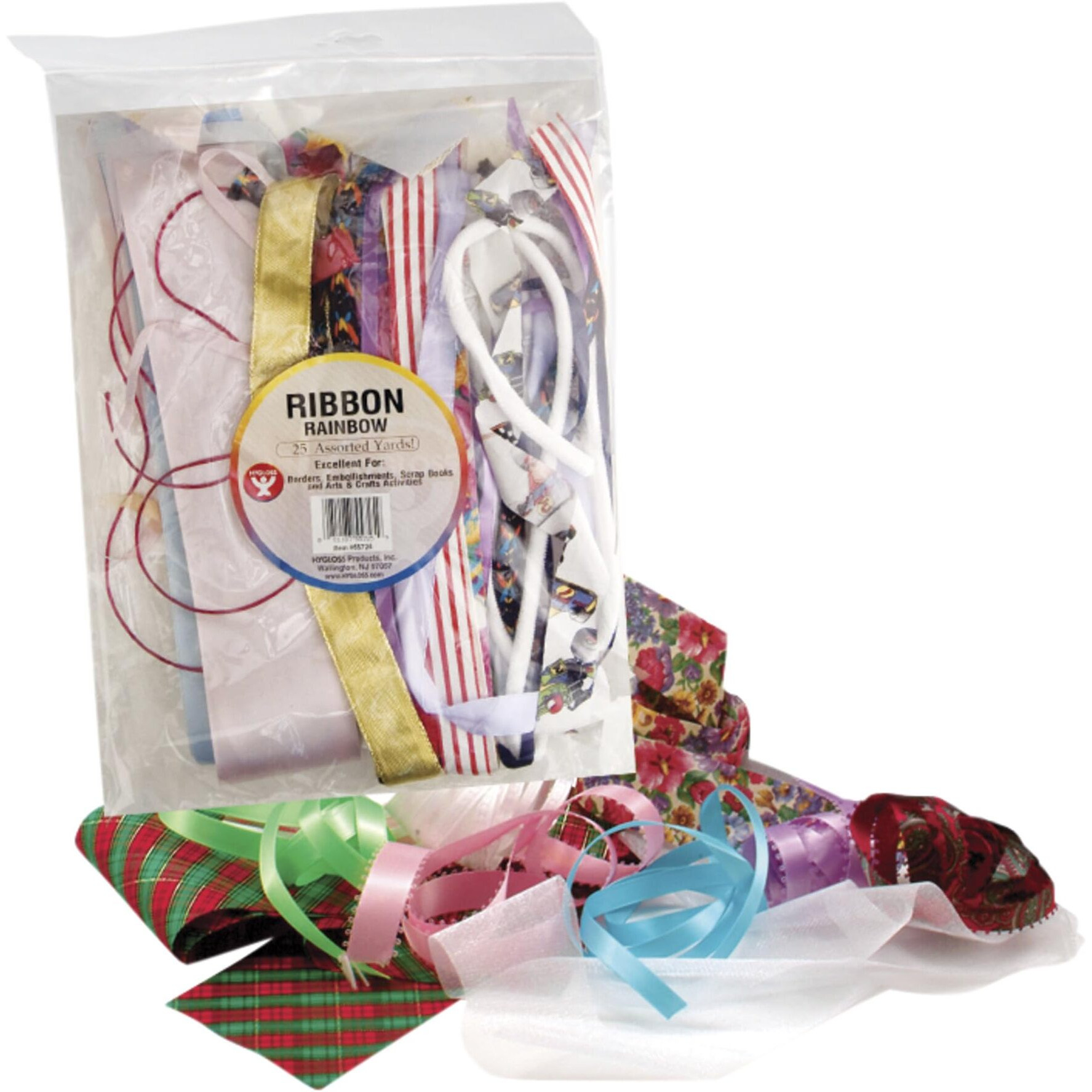 Hygloss Craft Ribbon, Assorted Colors, 25 Yards