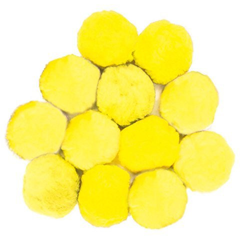 Creativity Street FluffBalls, 3-1/2 Inch, Yellow, Set of 12