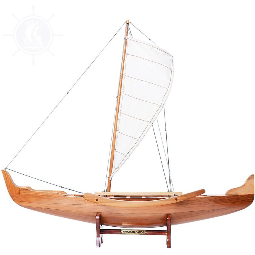 Old Modern Handicrafts Hawaiian Outrigger Canoe Model - Model Ship Collecitble - 25.3L x 10.0W x 24.0H Inches