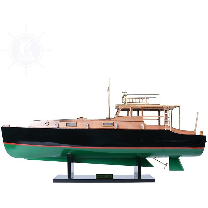 Old Modern Handicrafts Hemingway Pilar Boat Wooden Model - Collectible Scale Model for Home & Office Decoration - 27.5L x 7.5W x 15.0H Inches