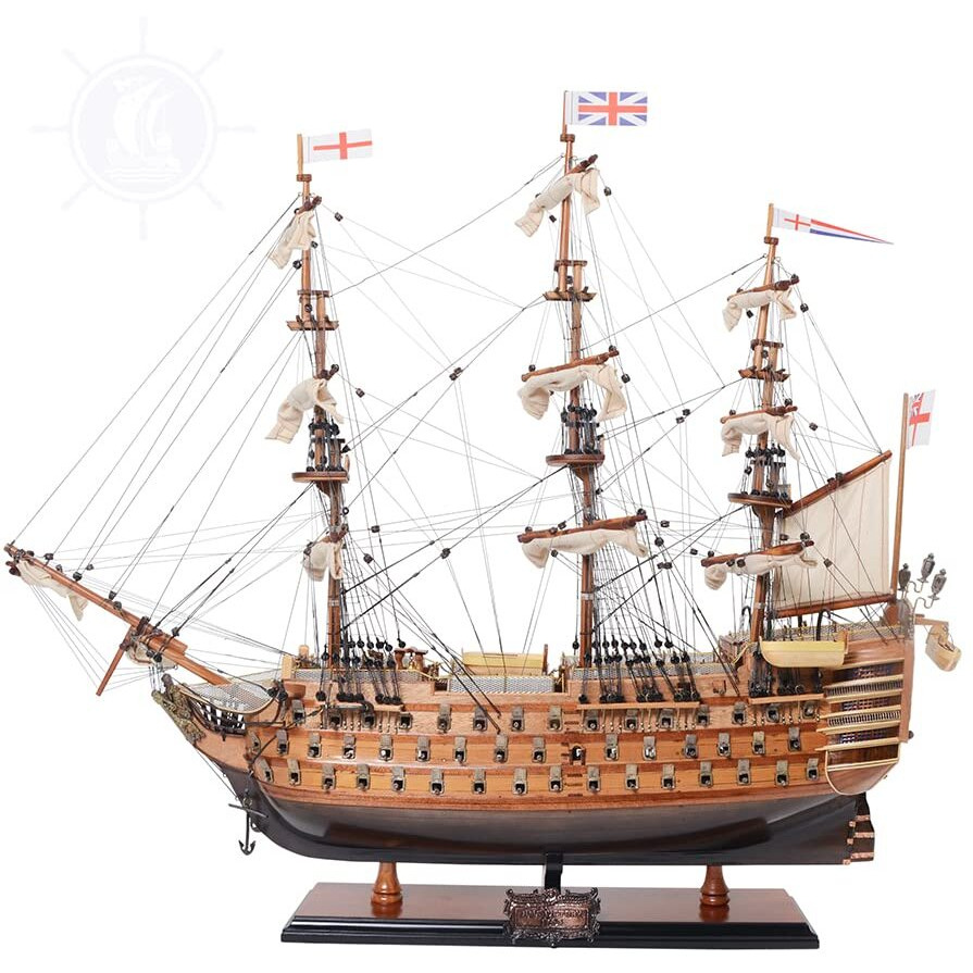 Old Modern Handicrafts HMS Victory Medium Admiral Line - Fully Assembled H.M.S. Victory Museum-Quality Wooden Model Ship - Exquisite Nautical Dcor for Home Decor - 30L x 10W x 27H Inches