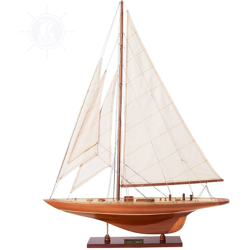 Old Modern Handicrafts Our Enterprise Yacht Model - Premium Quality Wood Model - Museum Quality Finish - 25.0L x 5.0W x 32.0H Inches