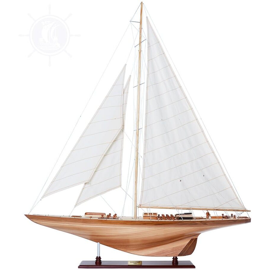 Old Modern Handicrafts Endeavour 40 Inch Sailboat Model -Boat Model Made from Premium Wood - Exquisite Nautical Dcor for Home & Office - 40.0L x 8.0W x 48.5H Inches