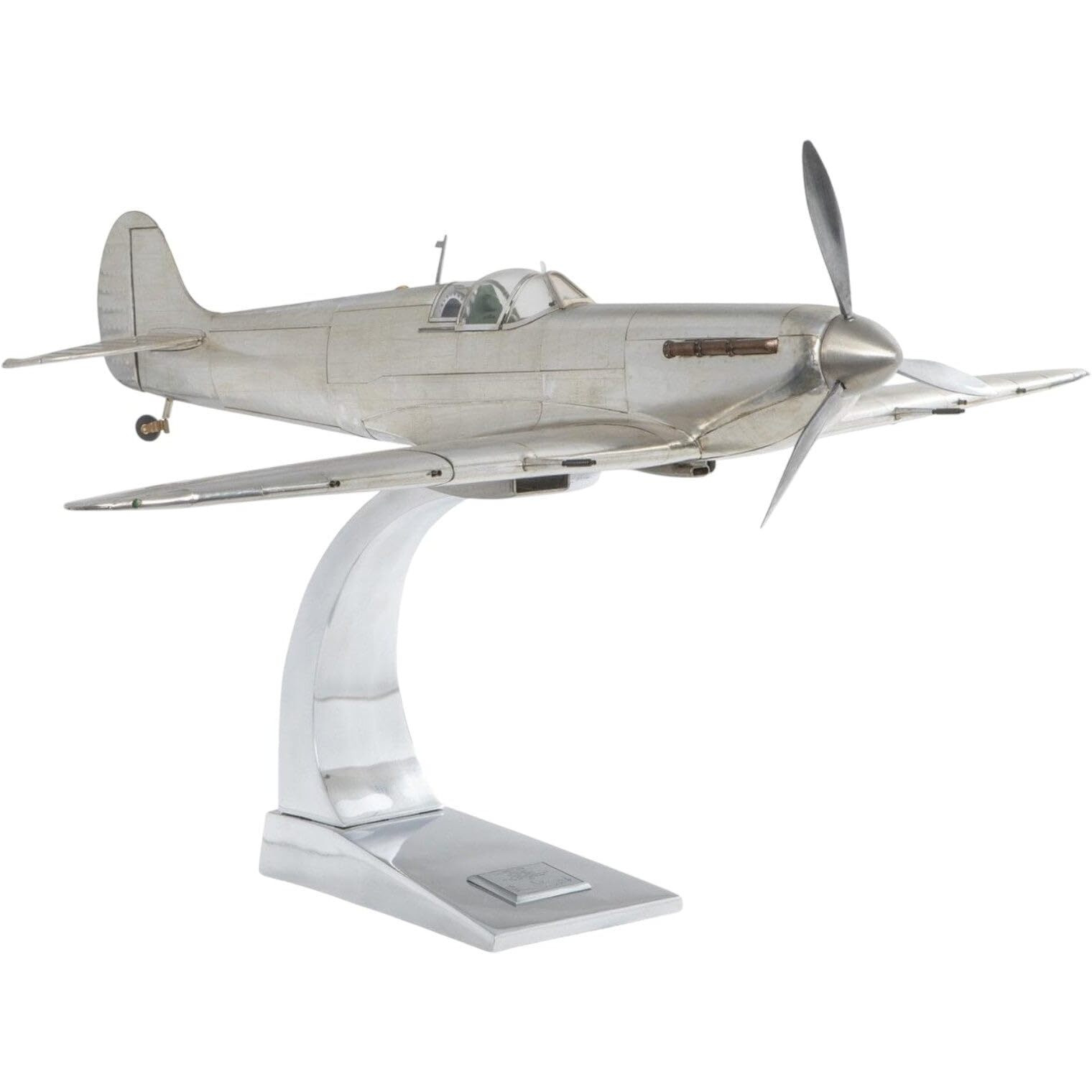 Authentic Models Model Airplane - Spitfire Collectible Plane, Aluminum Replica of Original Models and Display Stand for Vintage Home Decor, Aviation Gift for Adults and Teens (24 Inch)