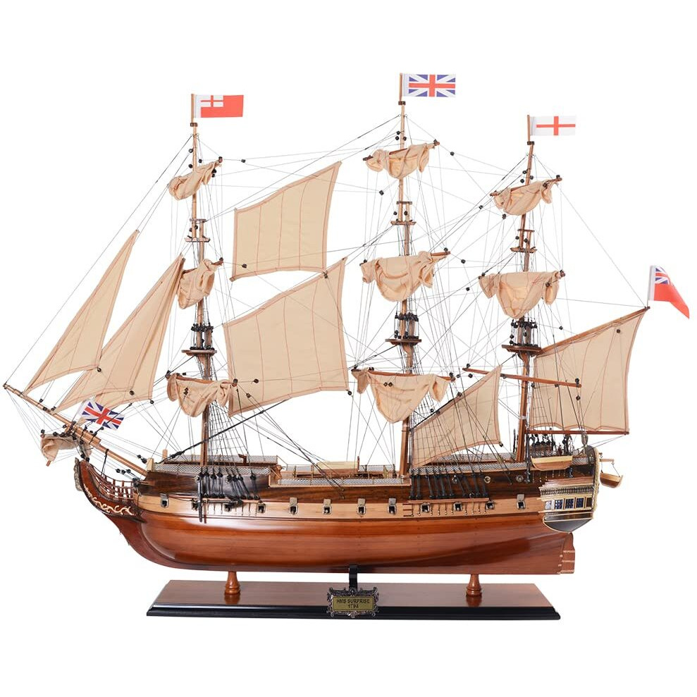 Old Modern Handicrafts HMS Surprise Replica Fully Assembled Model Ship - Museum Quality Ship Model for Home & Office Decoration - 37.0L x 12.0W x 31.0H Inches