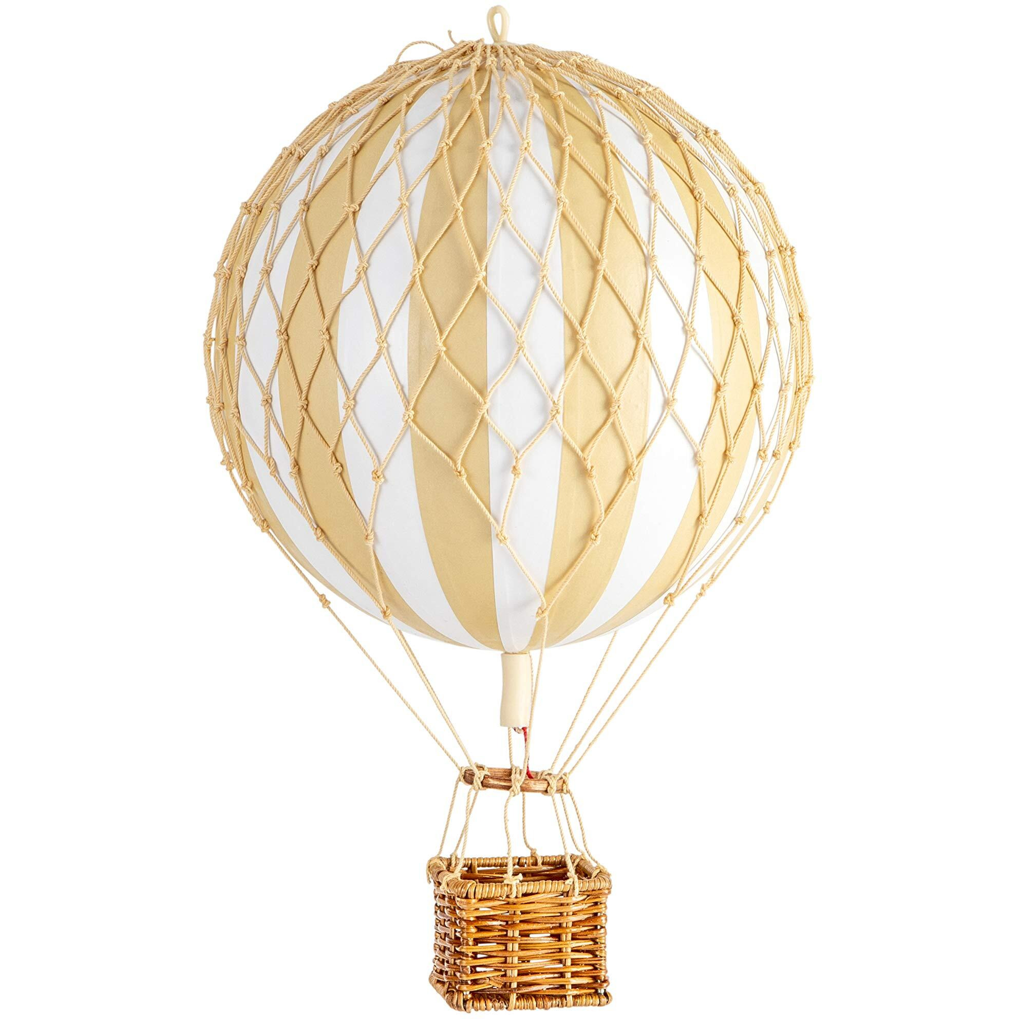 Authentic Models, Travels Light Air Balloon, Hanging Home Decor - 11.80 Inch Height, Historic Hot Air Balloon Model for Home Decor, Detailed Vintage Decorations to Hang from Ceiling - White/Ivory