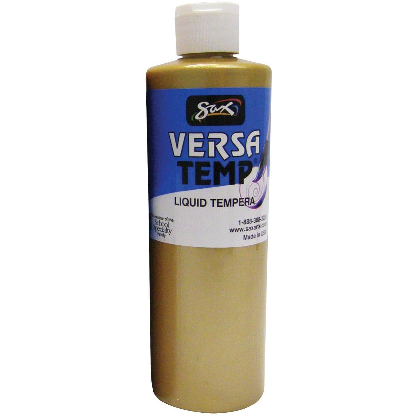 Sax Versatemp Heavy-Bodied Tempera Paint, 1 Pint, Metallic Gold