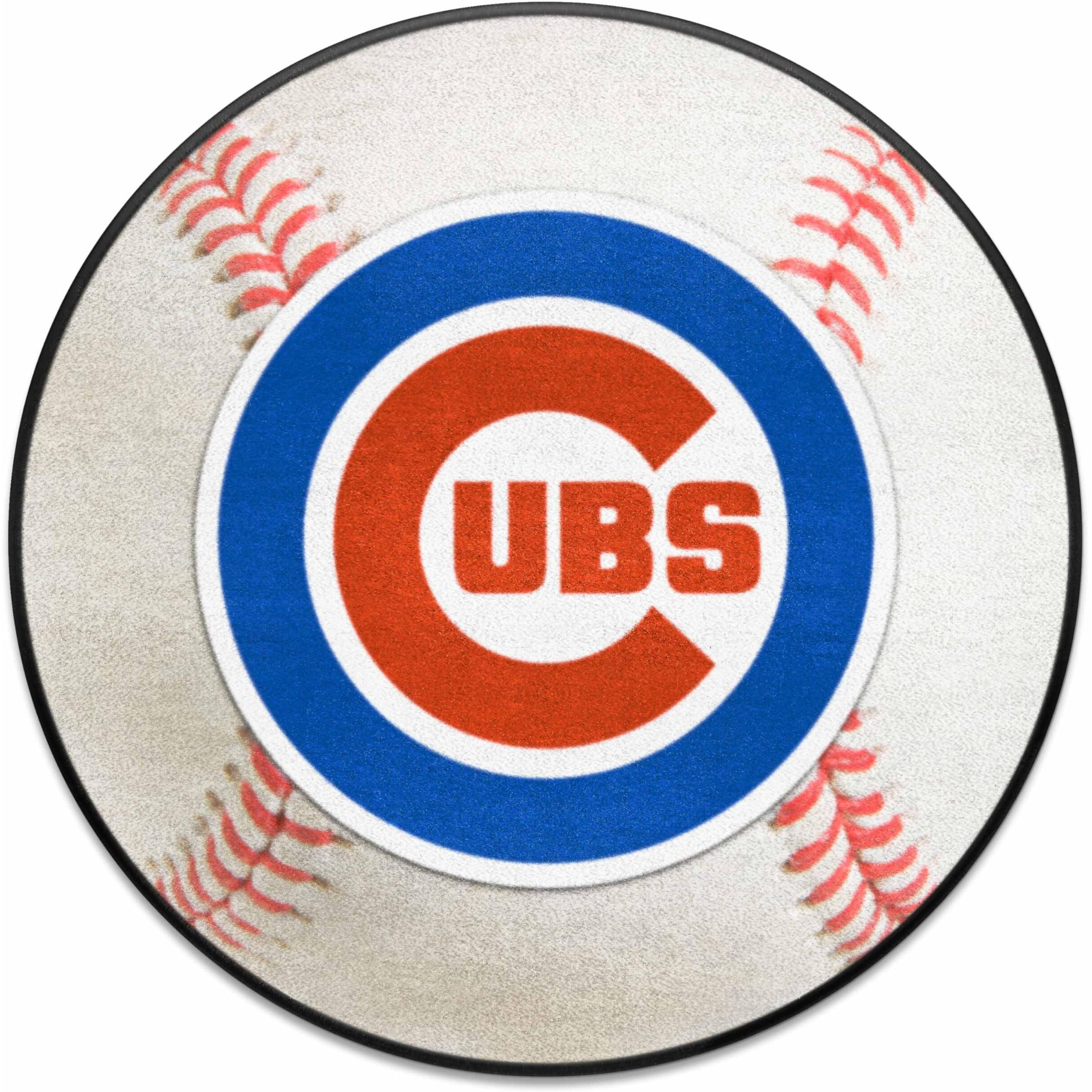 FANMATS 6465 Chicago Cubs Baseball Shaped Accent Rug - 27in. Diameter -  Circular Cubs  Primary Logo