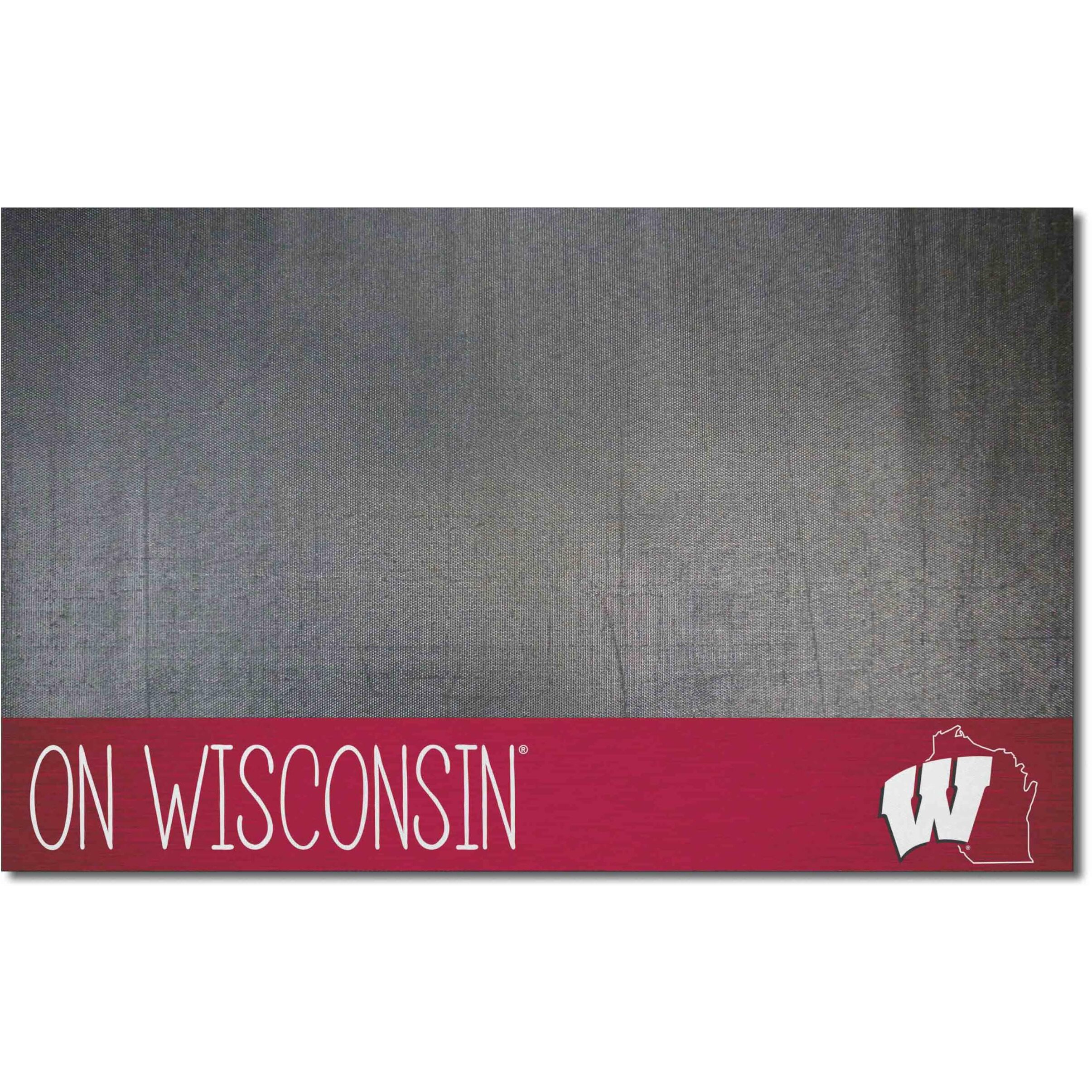 FANMATS 21243 Wisconsin Badgers Southern Style Vinyl Grill Mat - 26in. x 42in. - Deck Patio Protective Mat | Oil, flame, and UV resistant