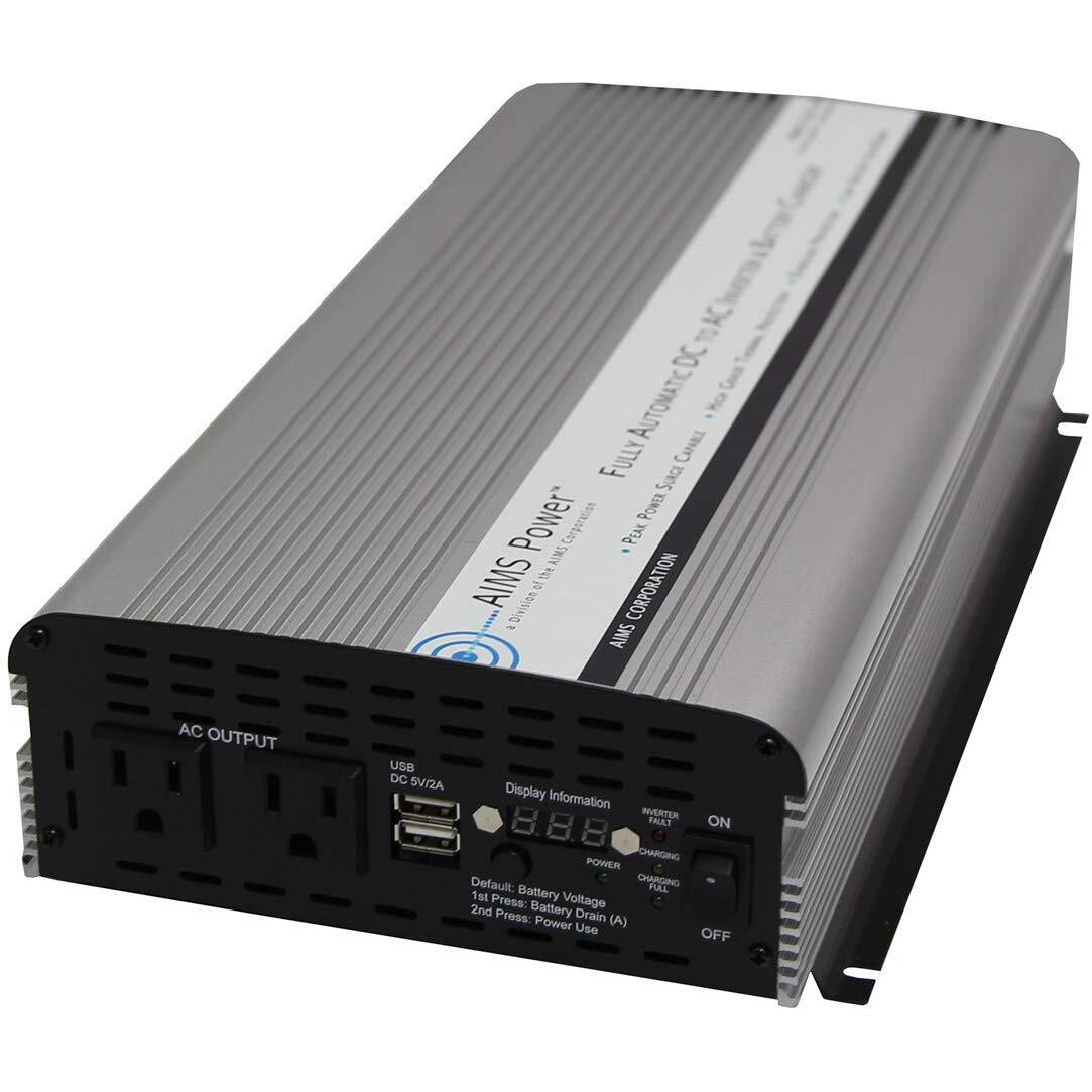 AIMS Power PWRIC1500W 1500 Watt Modified Sine Power Inverter with Battery Charger and Transfer Switch