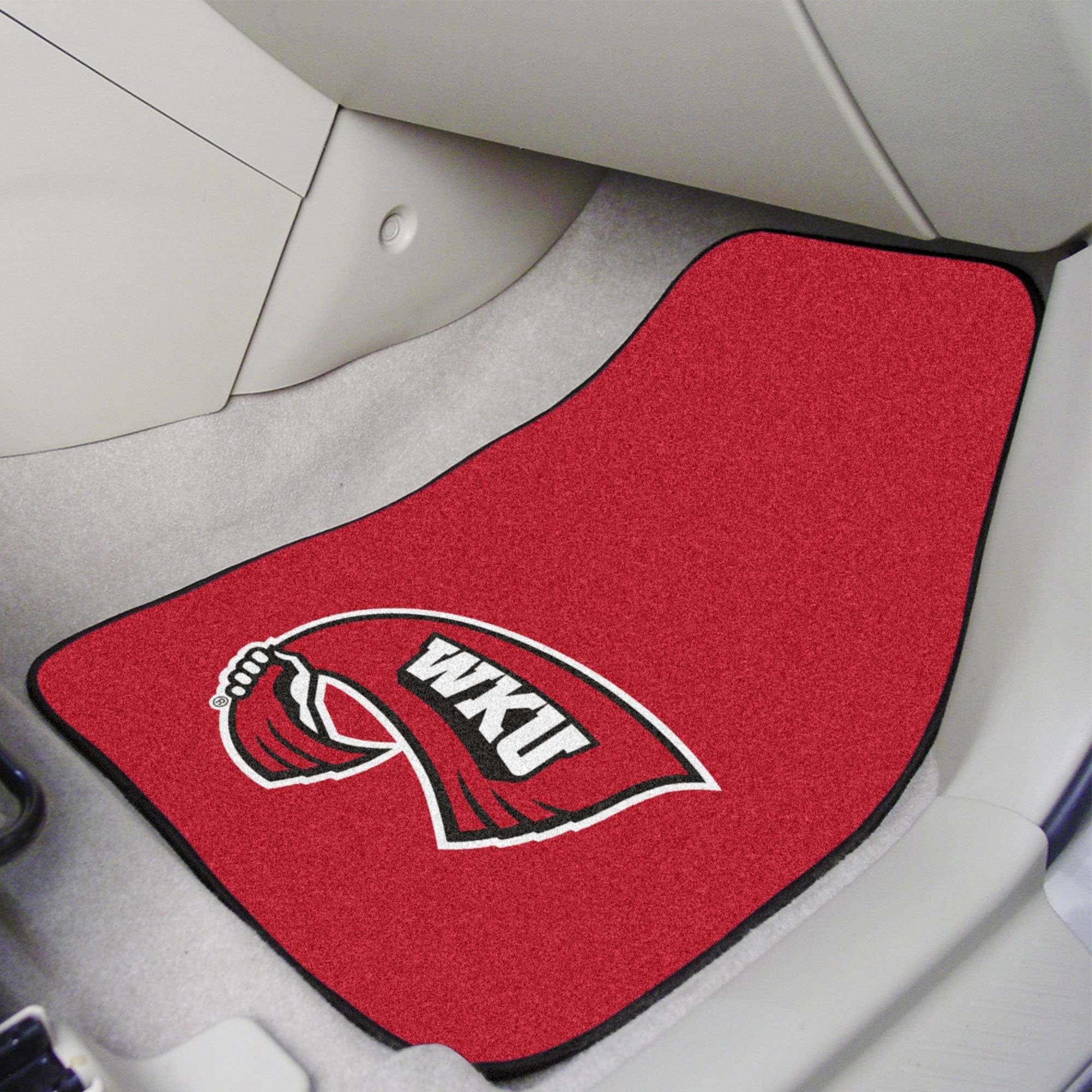 Fanmats Western Kentucky Nylon Non-Skid Vinyl Backing Carpeted Car Mats 18 x27 , Set of 2