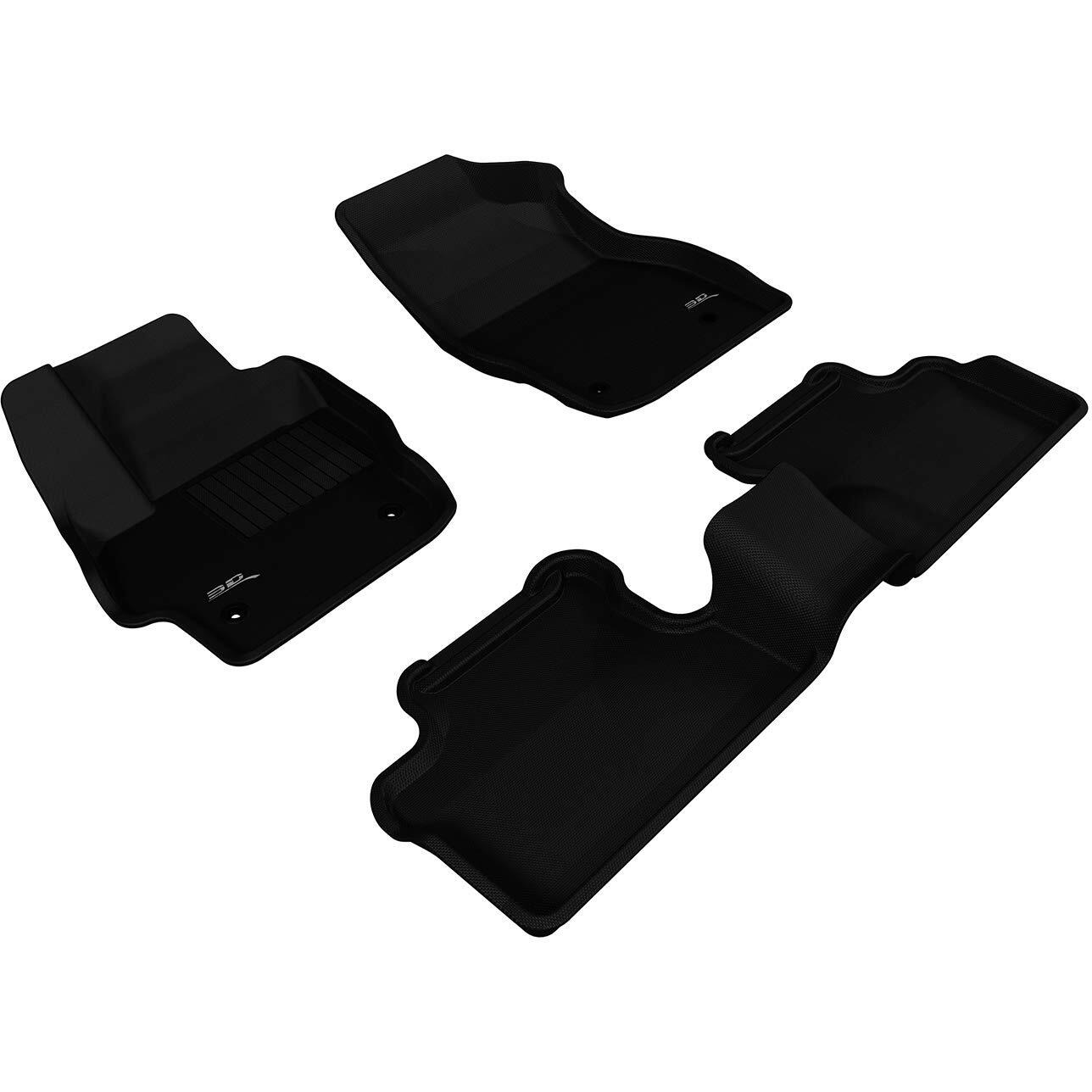 3D MAXpider-L1MZ01301509 Complete Set Custom Fit All-Weather Floor Mat for Select Mazda3 Models - Kagu Rubber (Black)