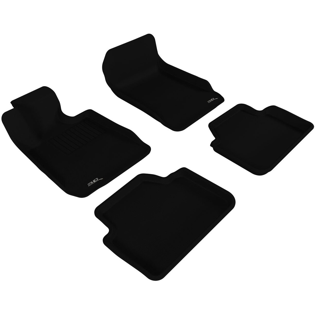 3D MAXpider L1BM00601509 Complete Set Custom Fit All-Weather Floor Mat for Select BMW 3 Series Sedan (E90) Models - Kagu Rubber (Black)