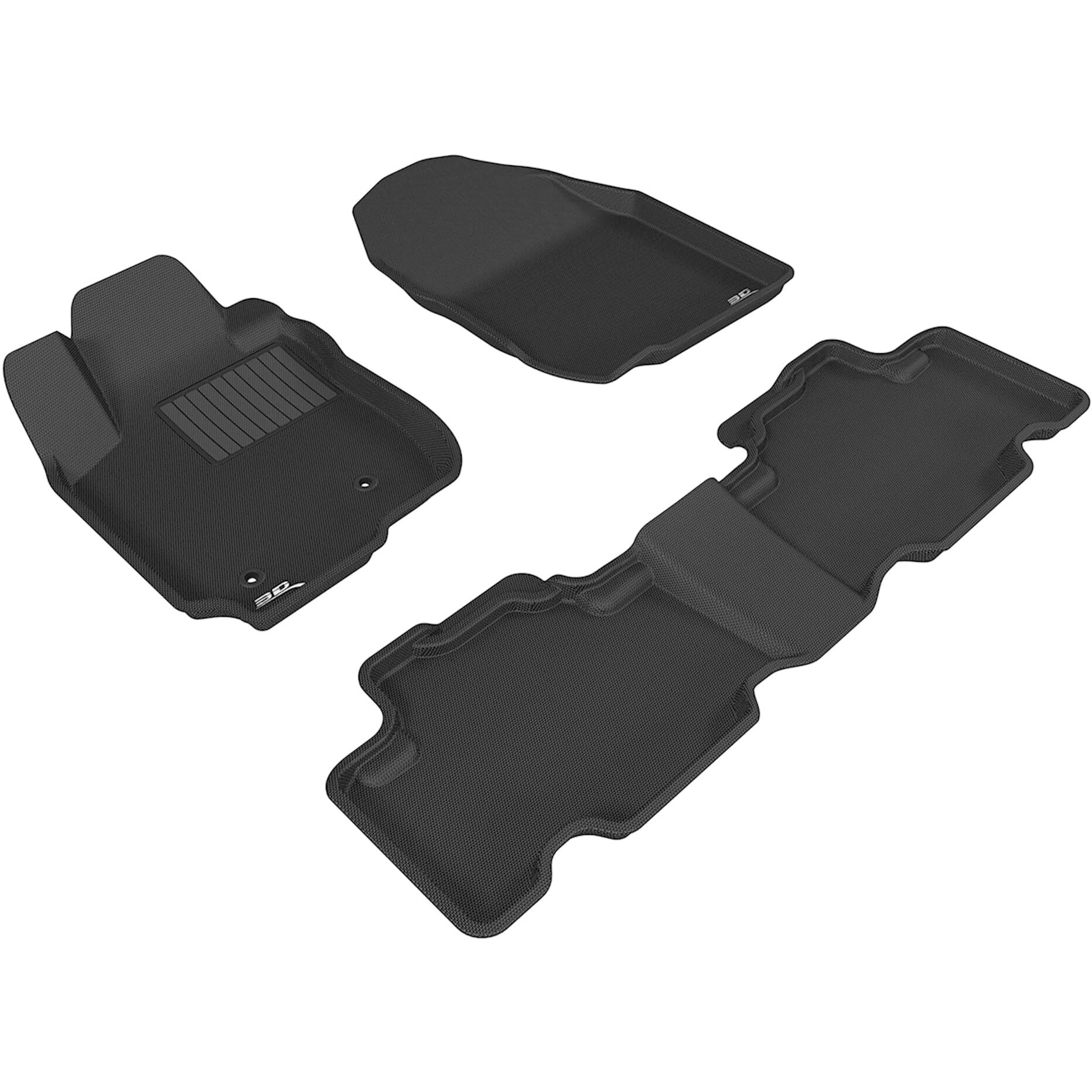 3D MAXpider Custom Fit Kagu Floor Mat (Black) Compatible with Toyota RAV4 2006-2012 - Full Set