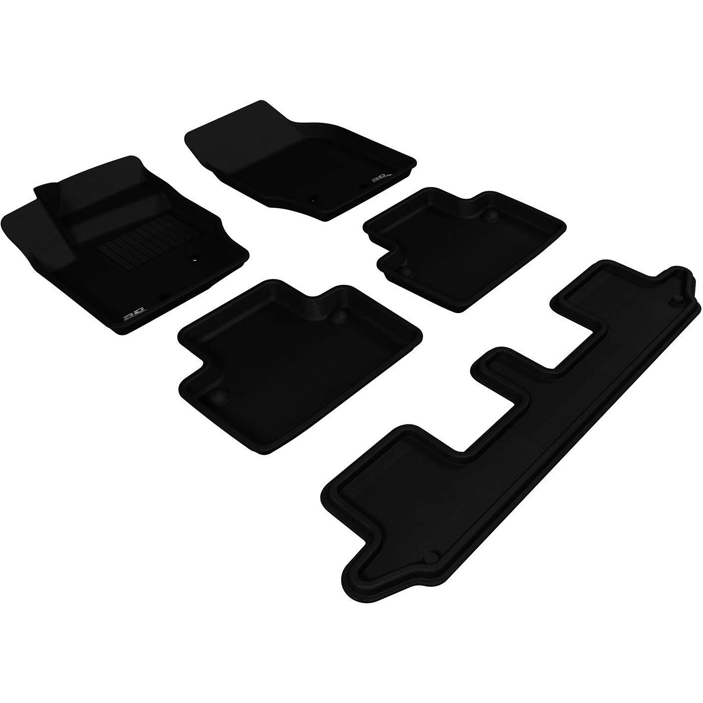 3D MAXpider Custom Fit Kagu Floor Mat (Black) Compatible with Volvo XC90 2003-2014 - Full Set