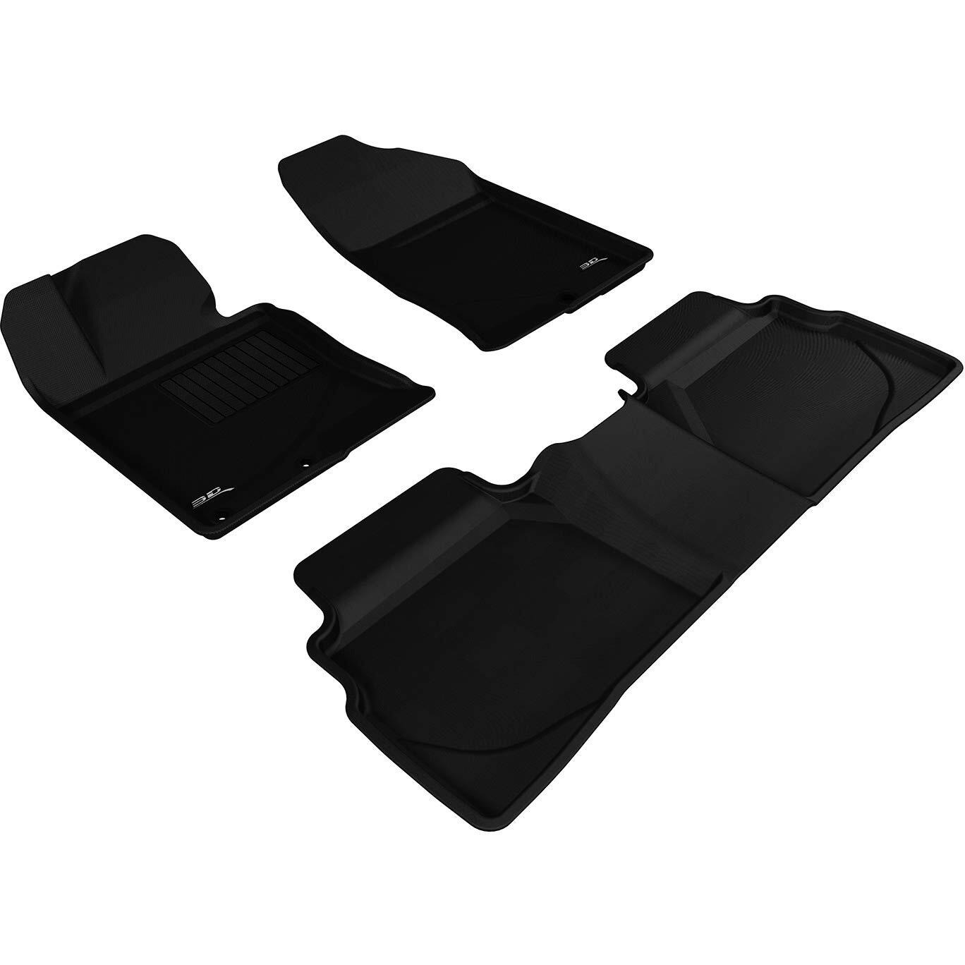 3D MAXpider Complete Set Custom Fit All-Weather Floor Mat for Select Hyundai Sonata Models - Kagu Rubber (Black)