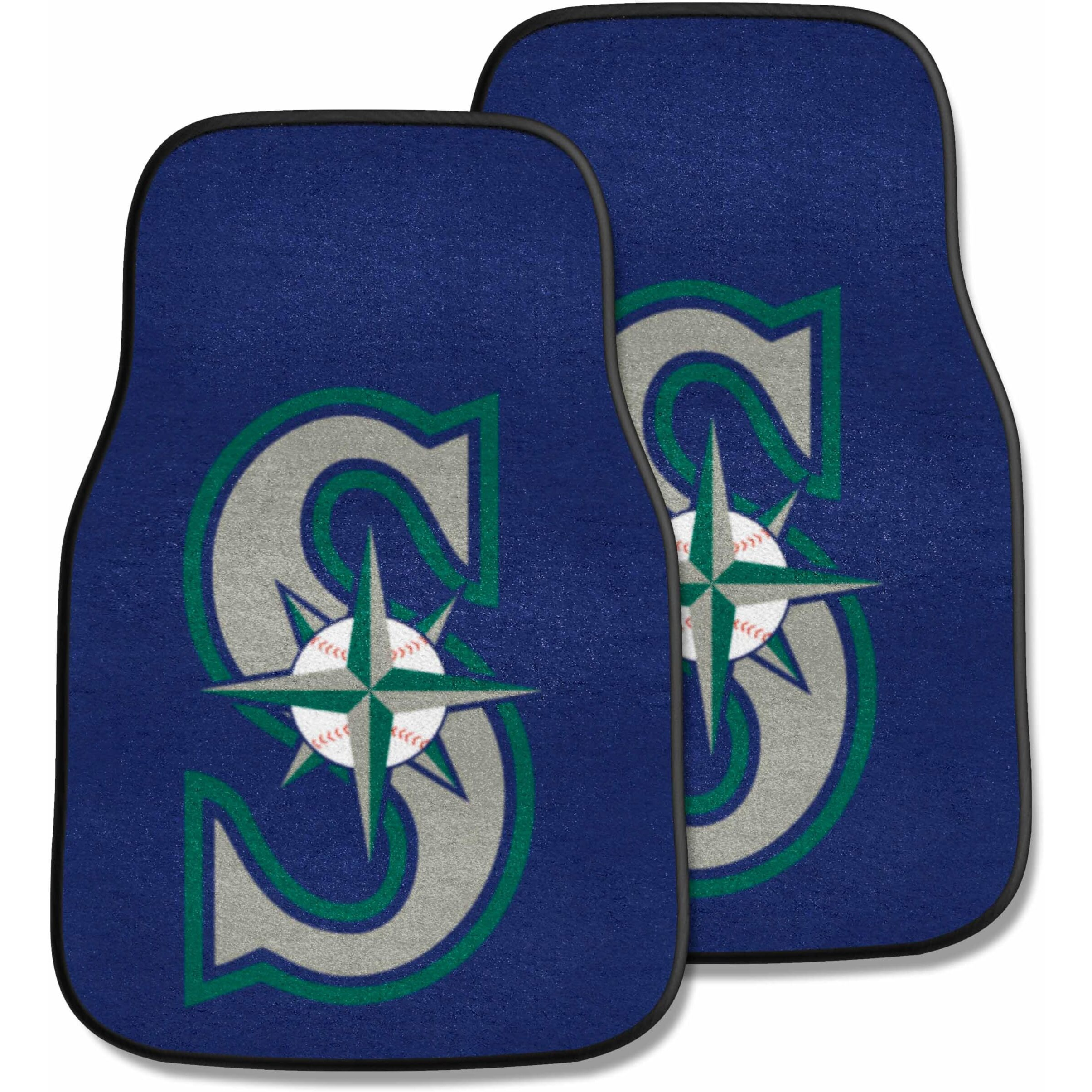 Fanmats 6416 MLB Seattle Mariners Front Row Nylon Carpet Car Mat - 2 Piece