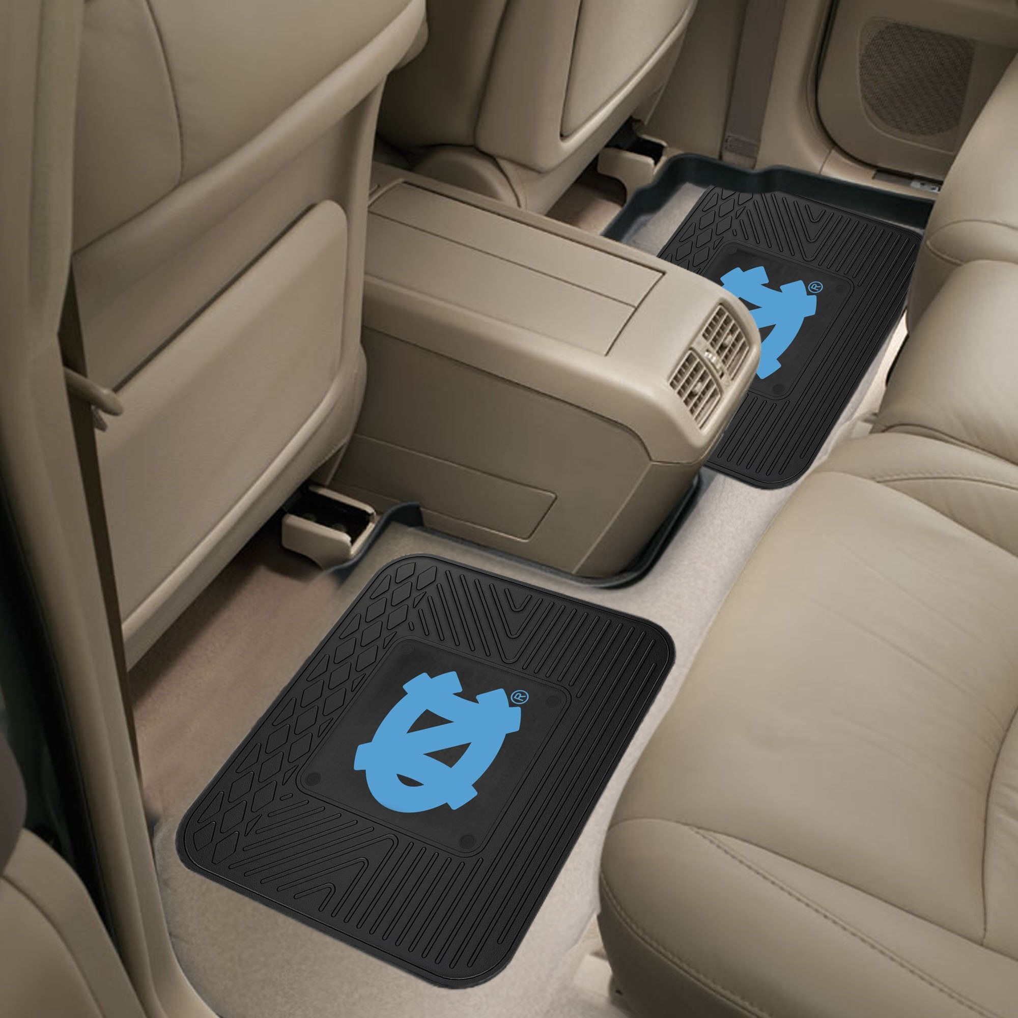 FANMATS 12274 NCAA North Carolina Tar Heels Back Row Utility Car Mats - 2 Piece Set, 14in. x 17in., All Weather Protection, Universal Fit, Deep Resevoir Design, Molded Team Logo