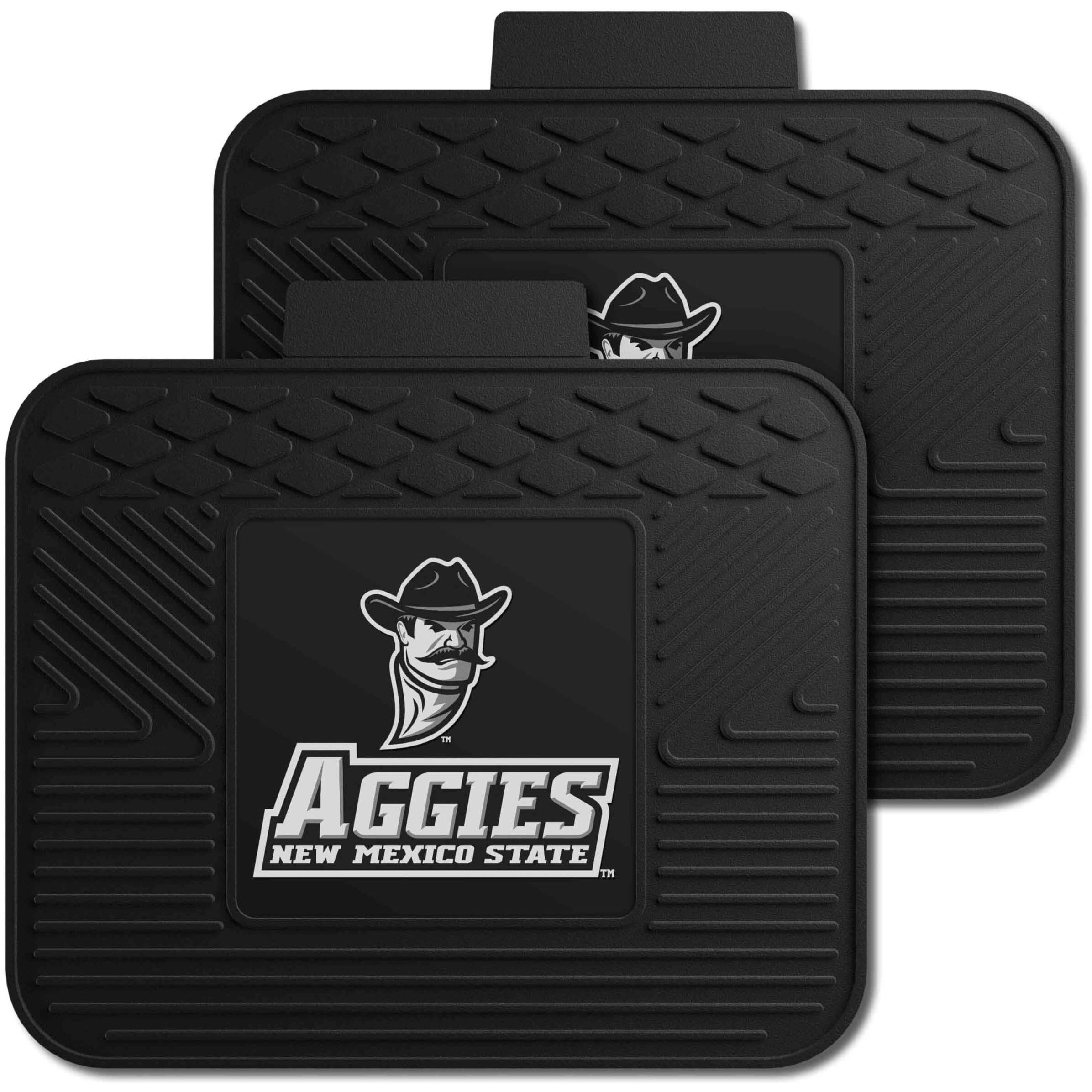 FANMATS 12263 NCAA New Mexico State Lobos Back Row Utility Car Mats - 2 Piece Set, 14in. x 17in., All Weather Protection, Universal Fit, Deep Resevoir Design, Molded Team Logo