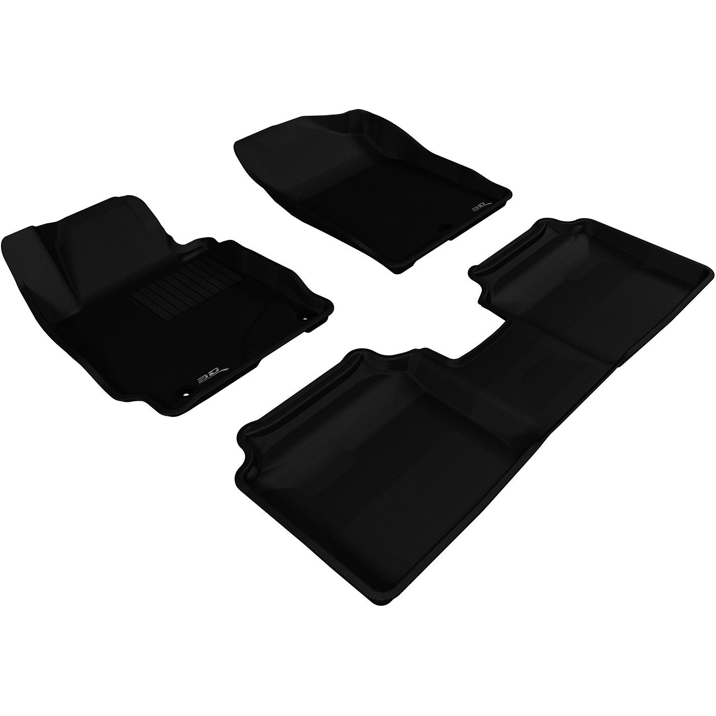 3D MAXpider Custom Fit Kagu Floor Mat (Black) Compatible with Hyundai Elantra Sedan 2011-2013 / Elantra Coupe 2013 - Full Set