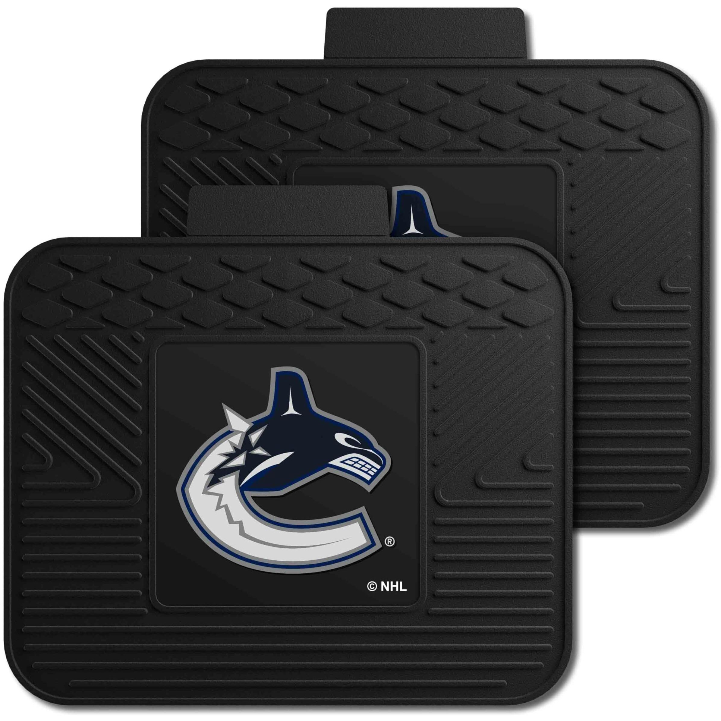 FANMATS 12403 NHL Vancouver Canucks Back Row Utility Car Mats - 2 Piece Set, 14in. x 17in., All Weather Protection, Universal Fit, Deep Resevoir Design, Molded Team Logo