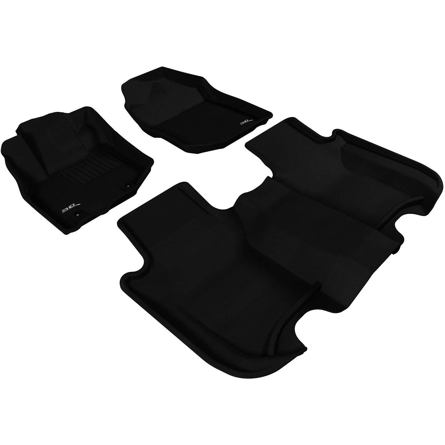 3D MAXpider Custom Fit Kagu Floor Mat (Black) Compatible with Honda Fit 2009-2013 - R1 R2