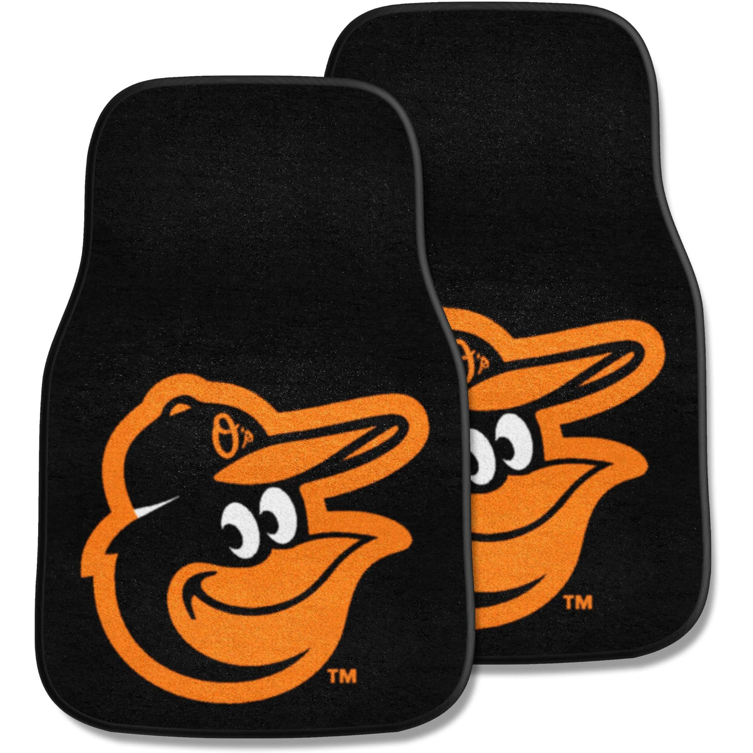 FANMATS 15174 MLB Baltimore Orioles Carpet Car Mat Set, 2 Piece