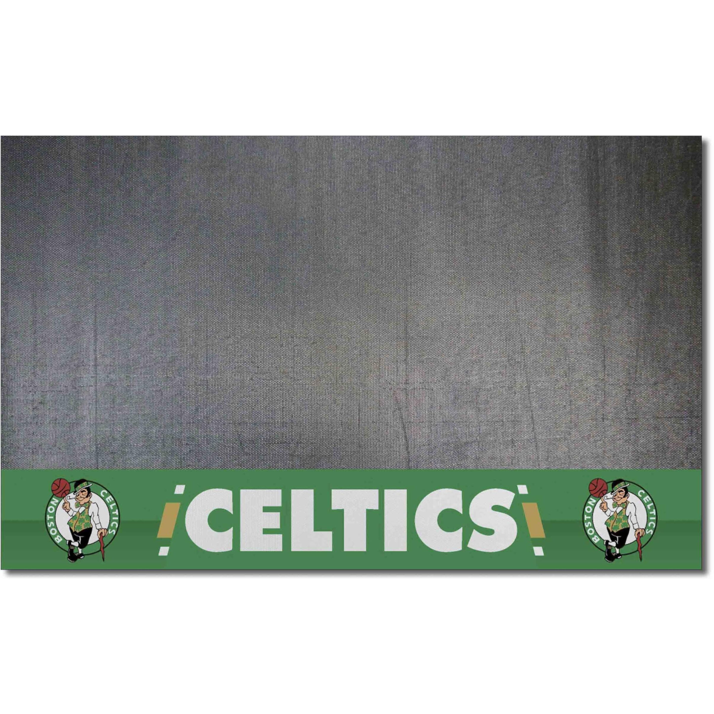 FANMATS 14196 Boston Celtics Vinyl Grill Mat - 26in. x 42in. - Deck Patio Protective Mat | Oil, flame, and UV resistant