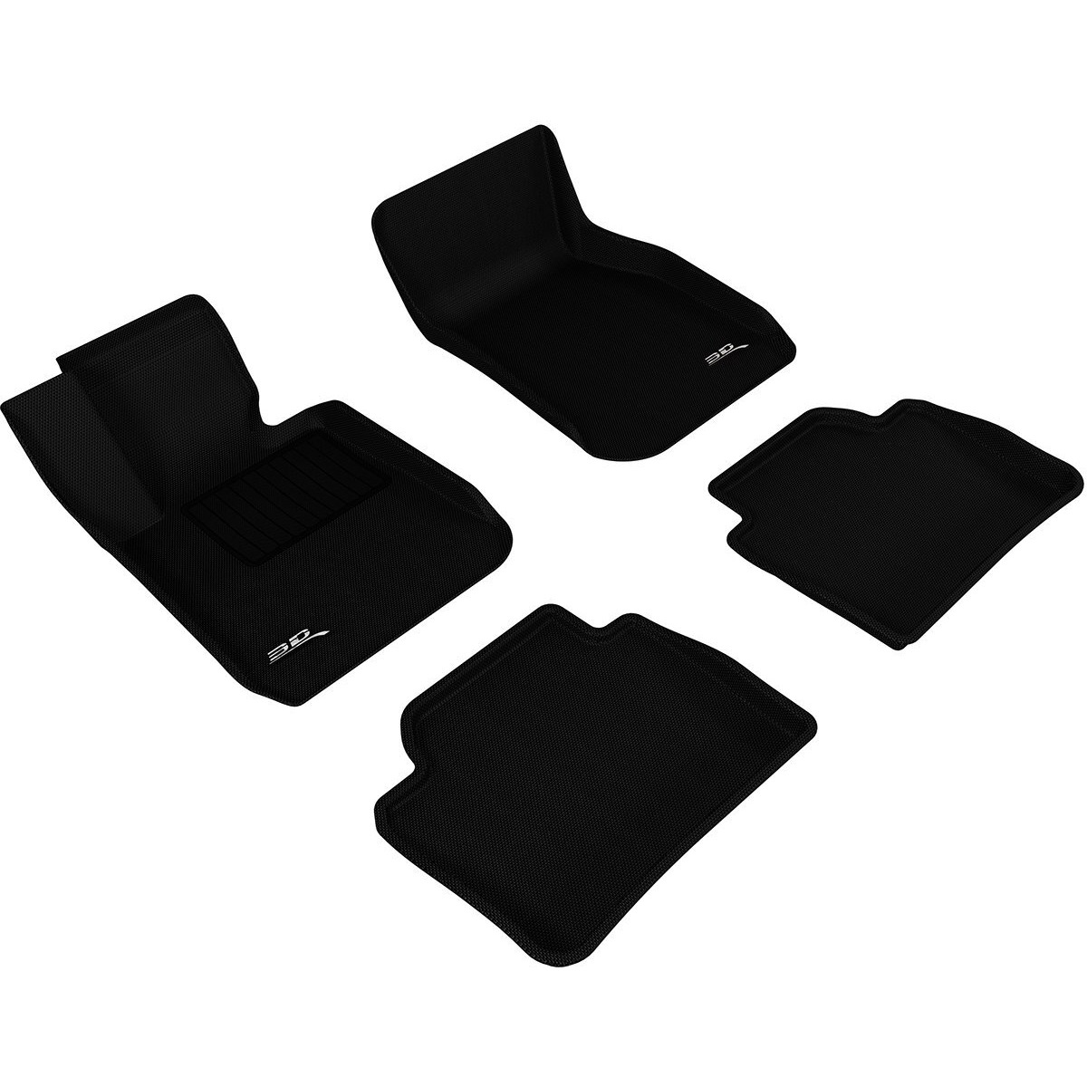 3D MAXpider Custom Fit Kagu Floor Mat (Black) Compatible with BMW 3 Series Sedan (F30) RWD 2012-2018 - Full Set