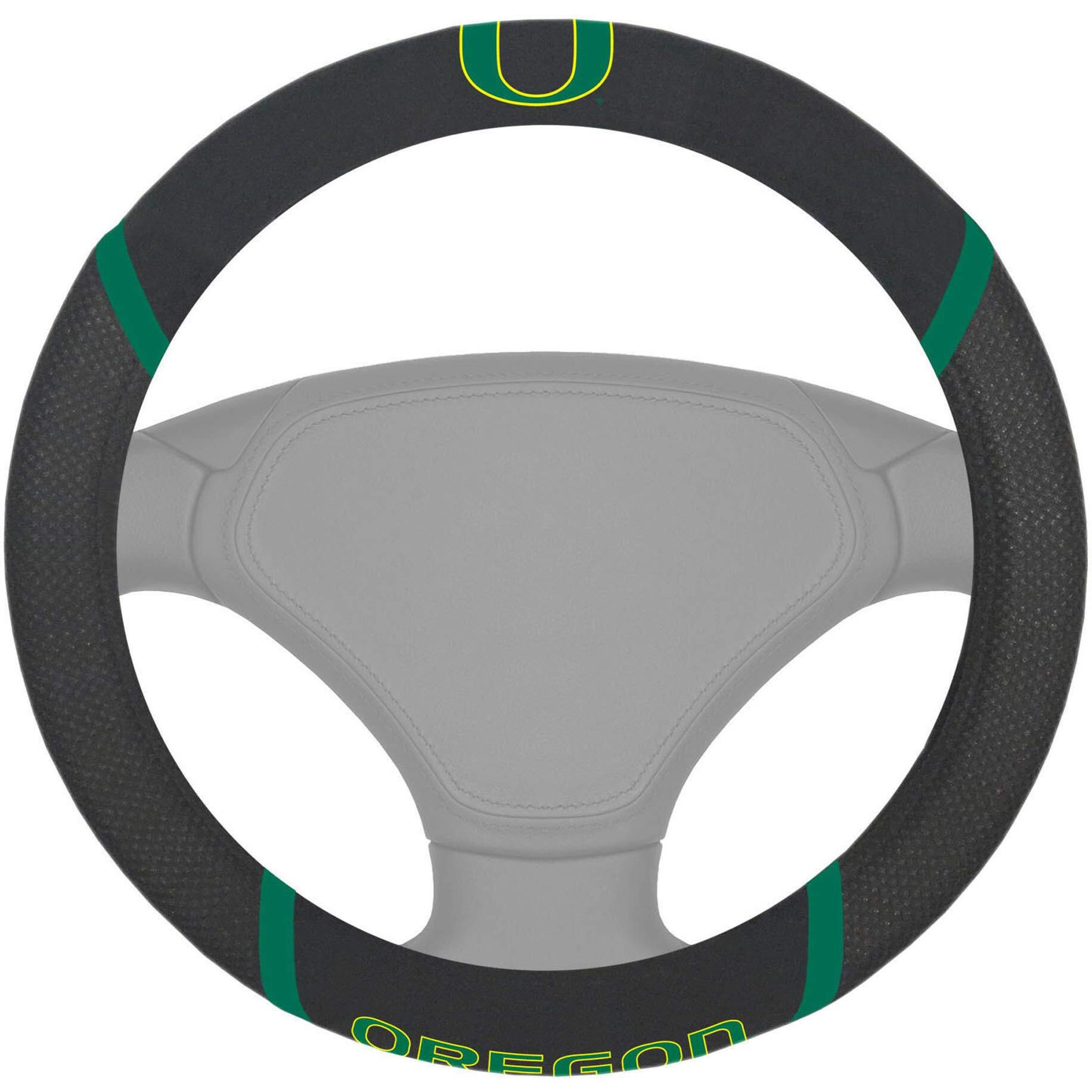 FANMATS - 14924 NCAA University of Oregon Ducks Polyester Steering Wheel Cover 15 x15