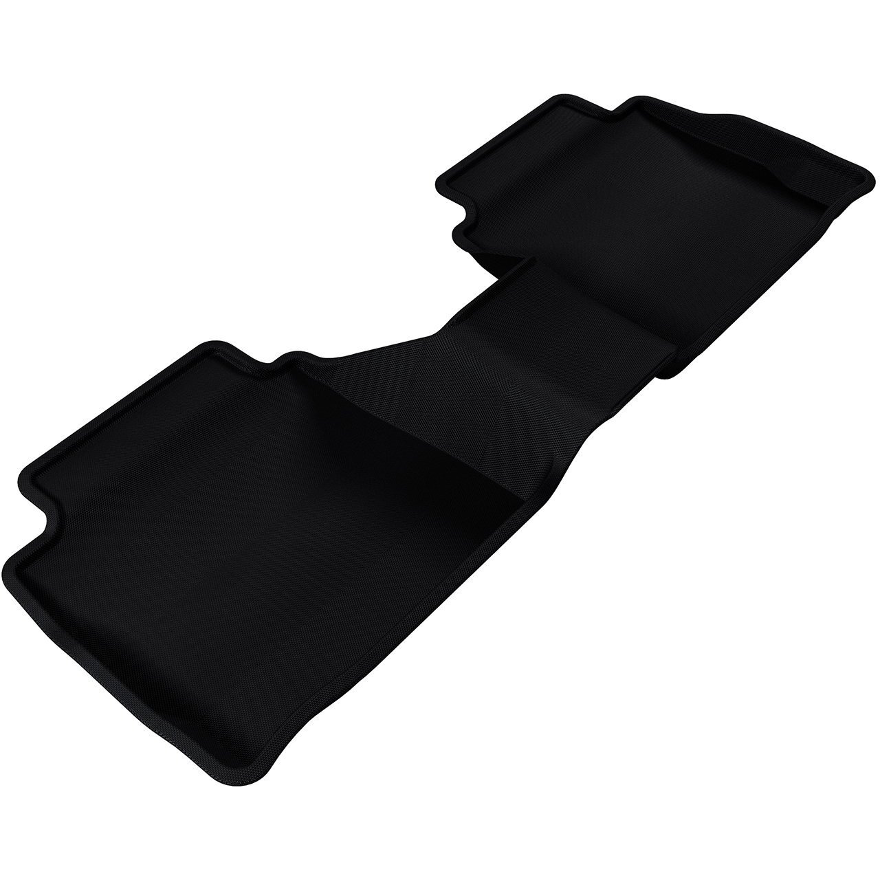 3D MAXpider - L1FR06021509 Custom Fit Second Row All-Weather Floor Mat for Select Ford Fusion/ Lincoln MKZ Models - Kagu Rubber (Black)