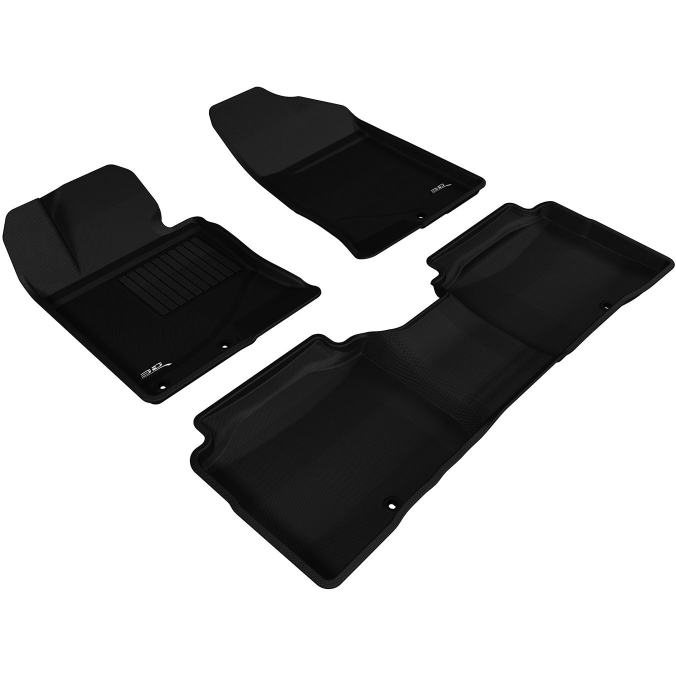 3D MAXpider L1KA02501509 Complete Set Custom Fit All-Weather Floor Mat for Select Kia Optima Models - Kagu Rubber (Black), Tan