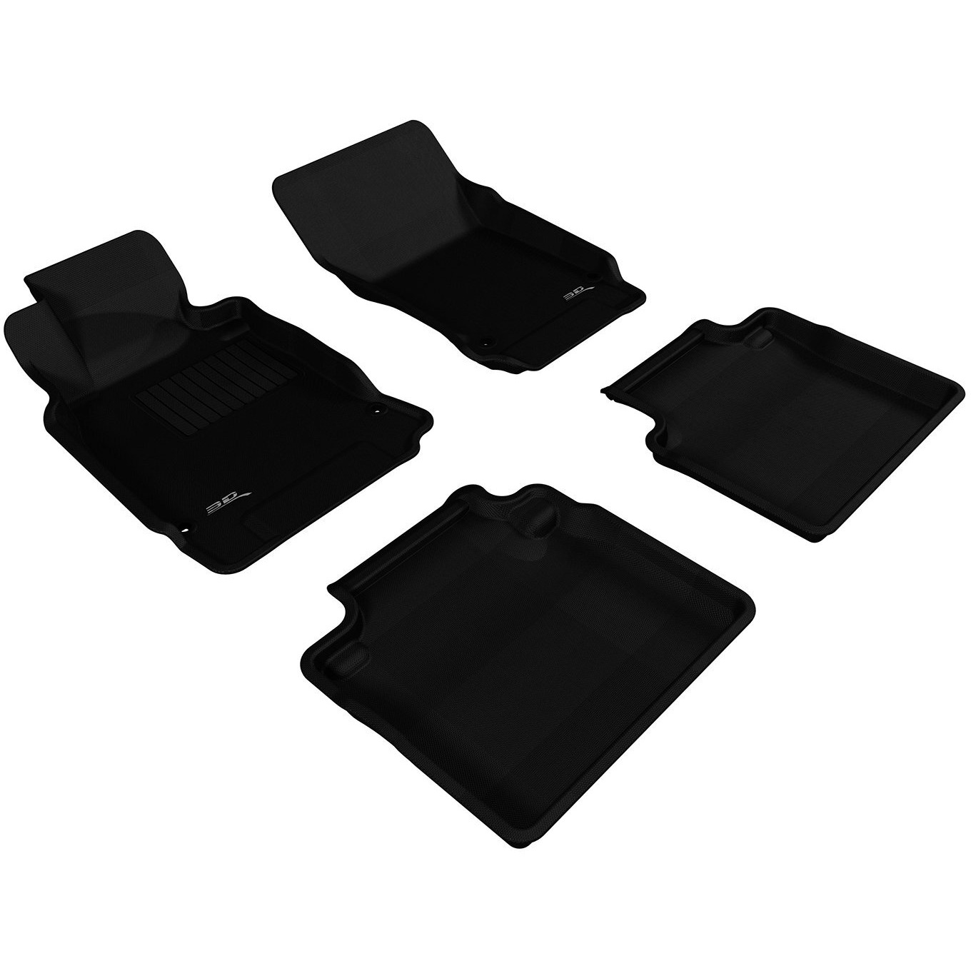 3D MAXpider Custom Fit KAGU Floor Mat (BLACK) for 2011-2019 INFINITI Q70/M37-1ST ROW 2ND ROW