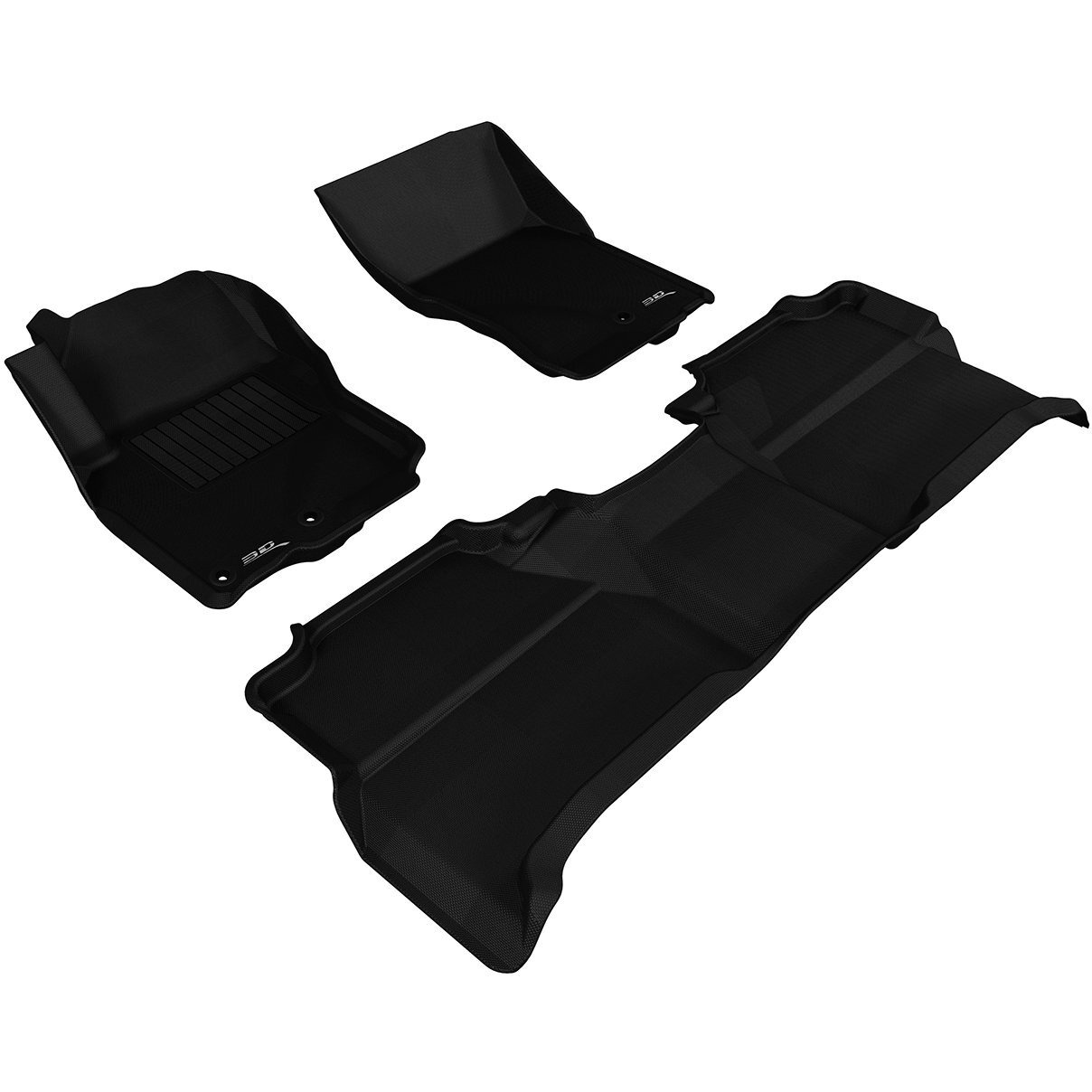 3D MAXpider Custom Fit Kagu Floor Mat (Black) Compatible with Nissan Frontier Crew Cab 2005-2019 - Full Set