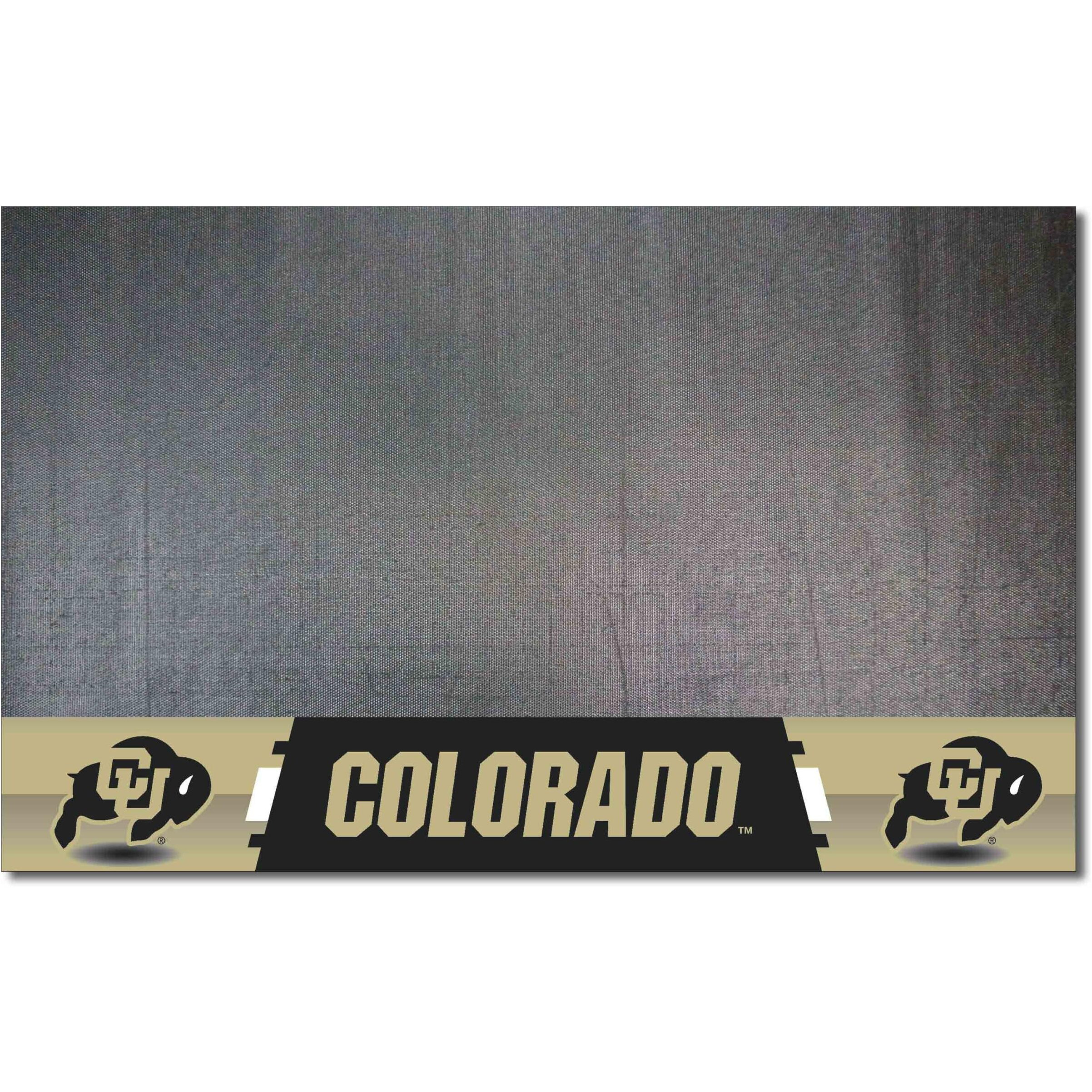 FANMATS 18281 Colorado Buffaloes Vinyl Grill Mat - 26in. x 42in. - Deck Patio Protective Mat | Oil, flame, and UV resistant