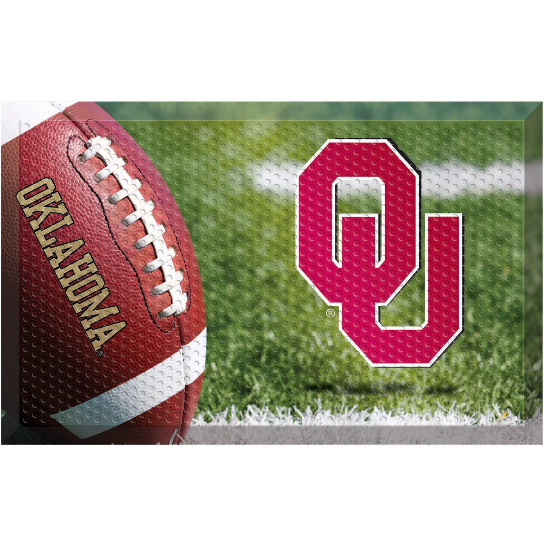 FANMATS 19226 Oklahoma Sooners Rubber Scraper Door Mat