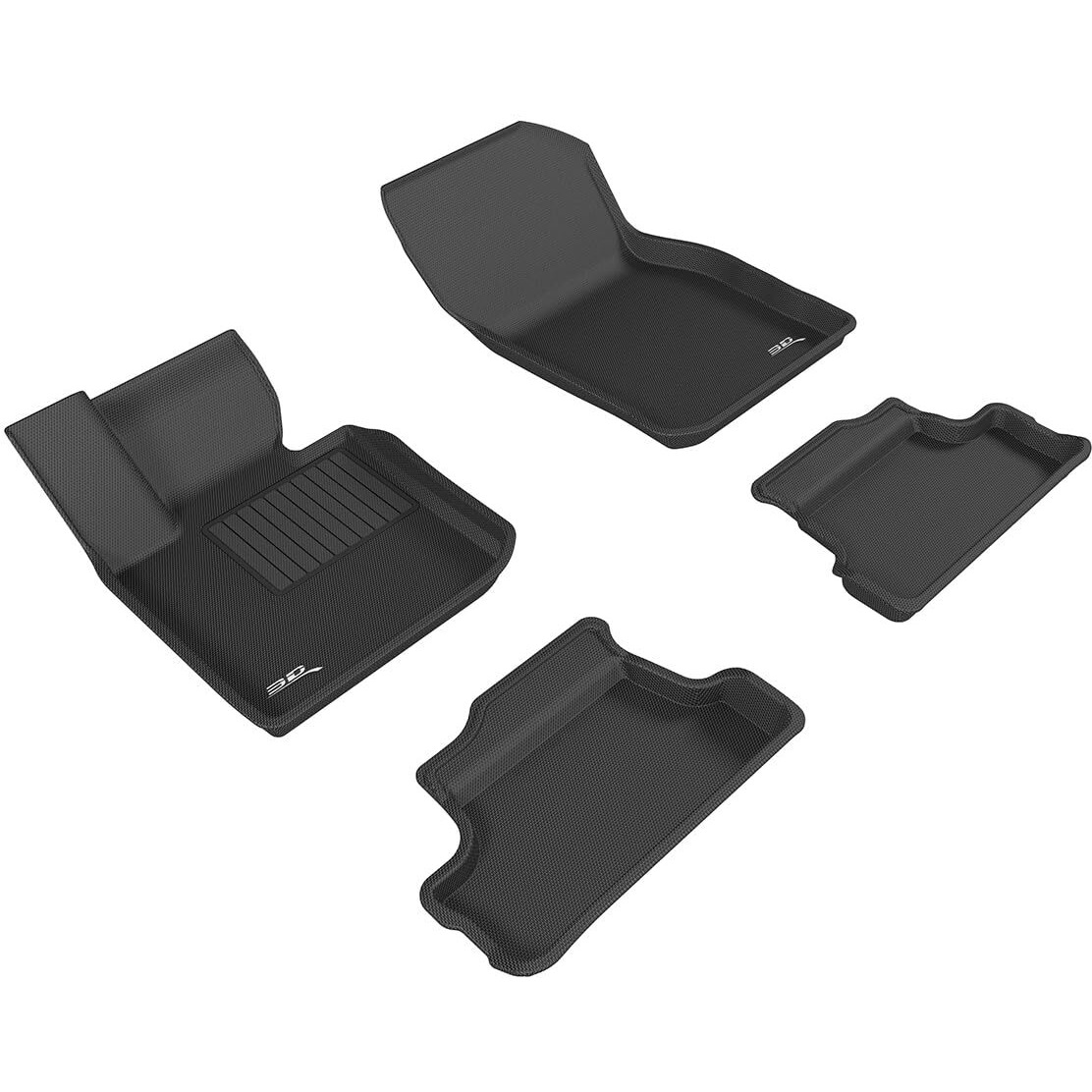 3D MAXpider Custom Fit Kagu Floor Mat (Black) Compatible with Mini Cooper Convertible/S/JCW (F57) 2016-2024 - Full Set