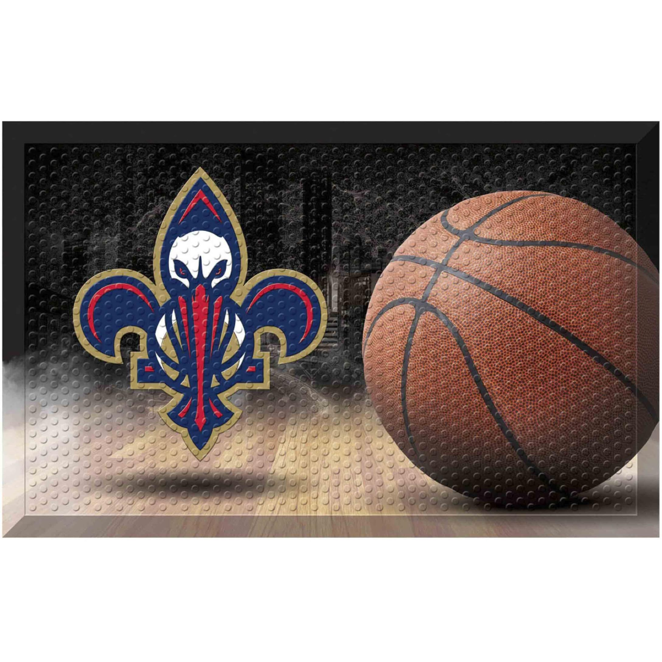 FANMATS 19100 New Orleans Pelicans Rubber Scraper Door Mat