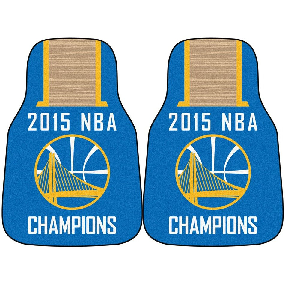 Fan Mats FAN-18265 Golden State Warriors 2015 NBA Champion Printed Carpet Car Mats, 18 x 27 - 2 Piece