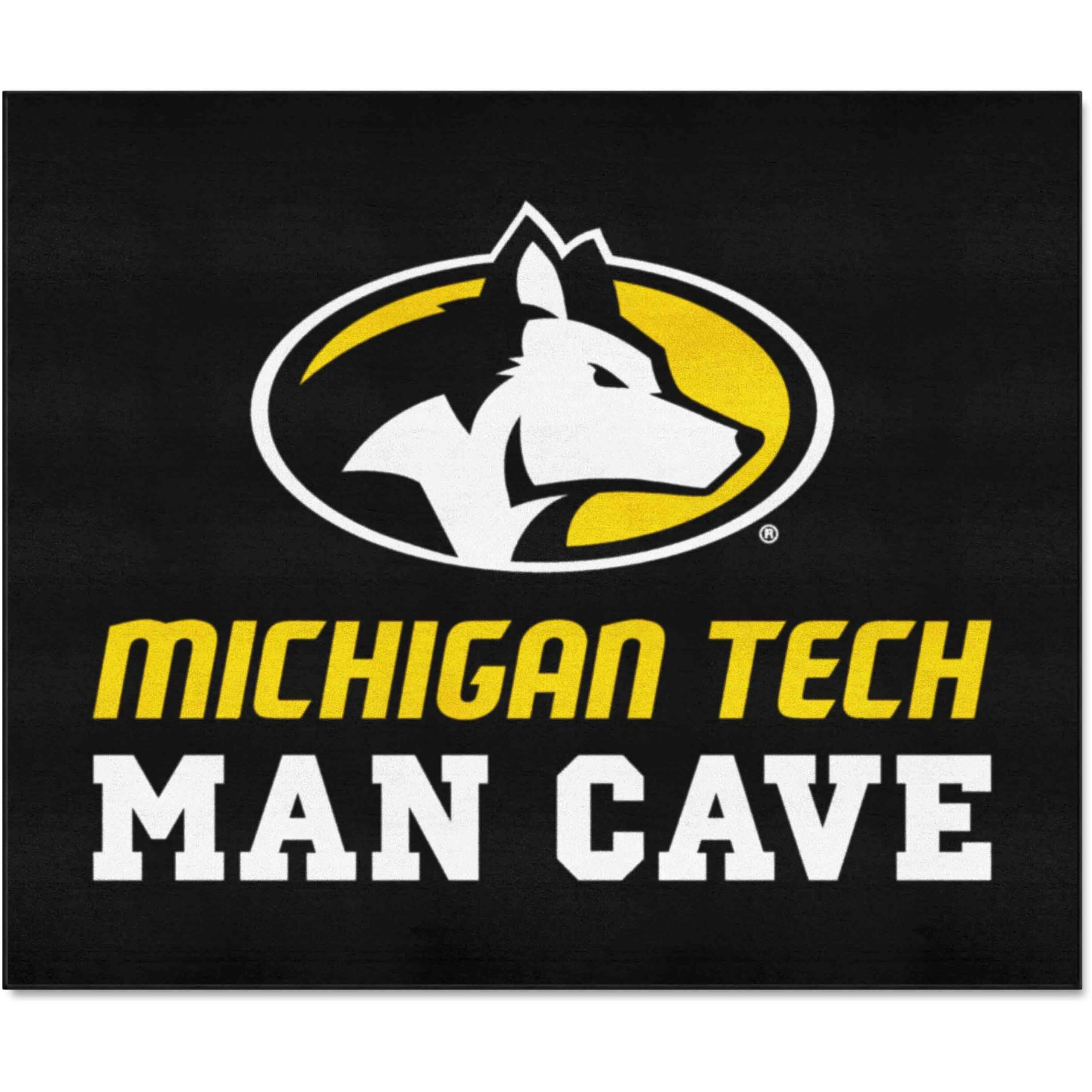 FANMATS 22084 Michigan Tech Huskies Man Cave Tailgater Rug - 5ft. x 6ft. Sports Fan Area Rug, Home Decor Rug and Tailgating Mat