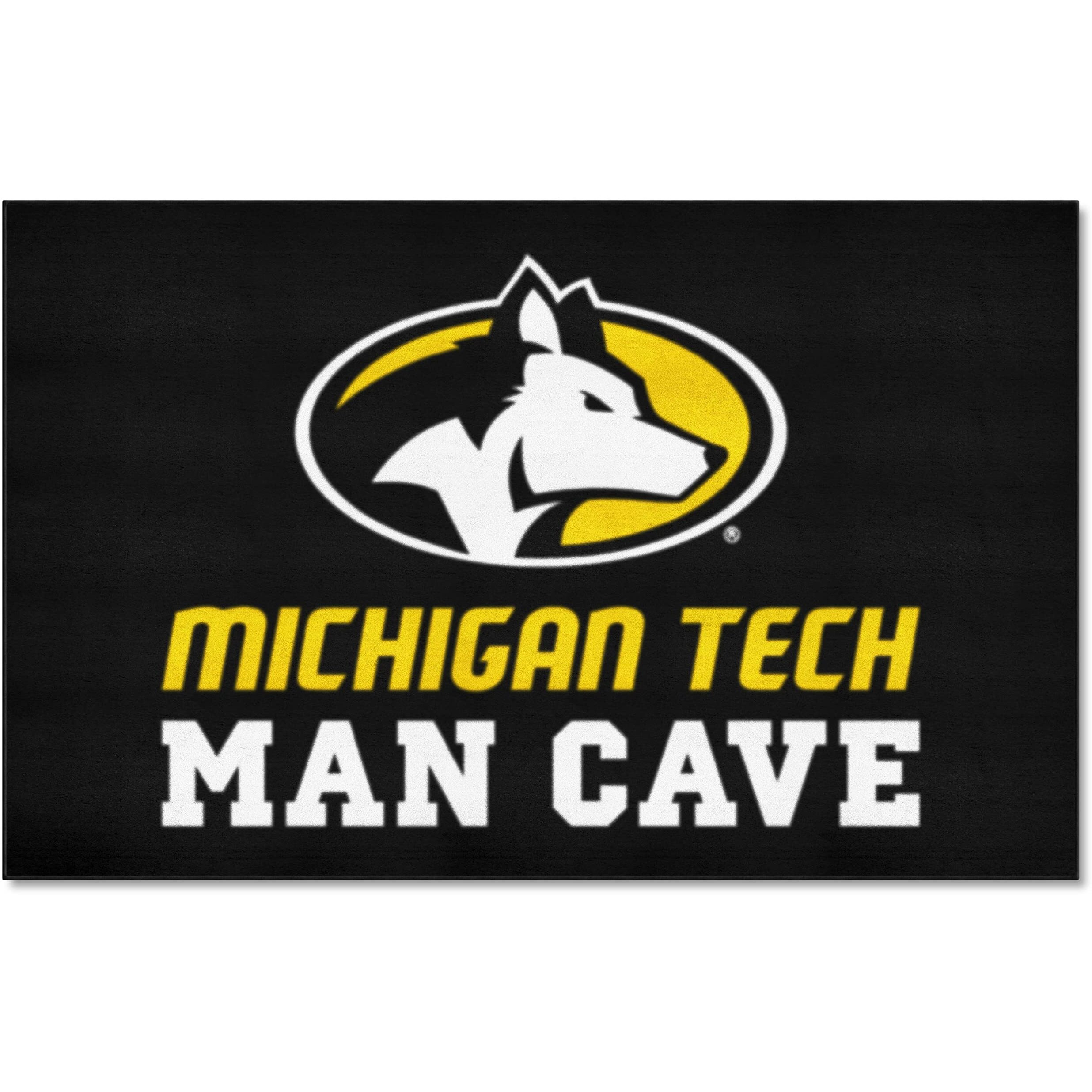 FANMATS 22085 Michigan Tech Huskies Man Cave UltiMat Rug - 5ft. x 8ft. | Sports Fan Area Rug, Home Decor Rug and Tailgating Mat