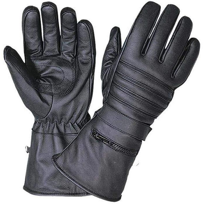 Men's Motorcycle Gauntlet Gloves with Rain Cover,Black,Size - 2XL