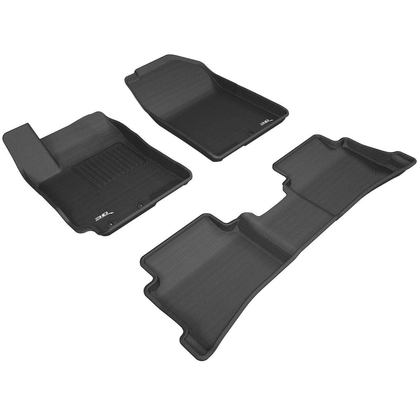 3D MAXpider Custom Fit Kagu Floor Mat (Black) Compatible with Hyundai Accent Sedan 2018-2022 - Full Set