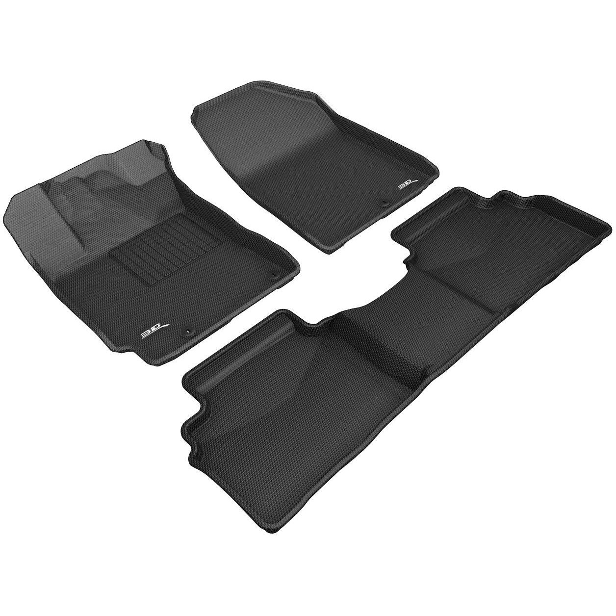 3D MAXpider Custom Fit Kagu Floor Mat (Black) Compatible with Kia Forte 2019-2024 - Full Set