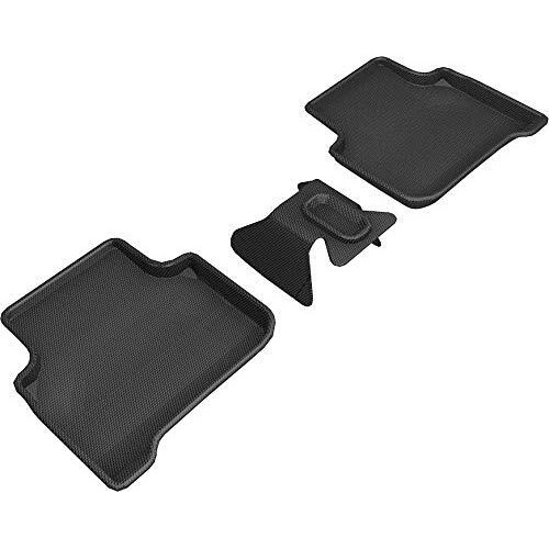 3D MAXpider Second Row Custom Fit All-Weather Floor Mats for 2019-2020 Audi Q3 Models - Kagu Rubber (Black)