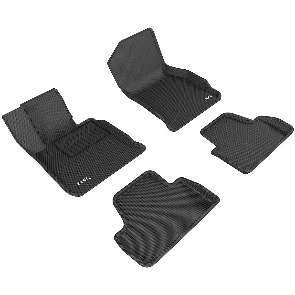 3D MAXpider Custom Fit Kagu Floor Mat (Black) for 2014-2020 BMW 4 Series Convertible - 1ST Row 2ND Row