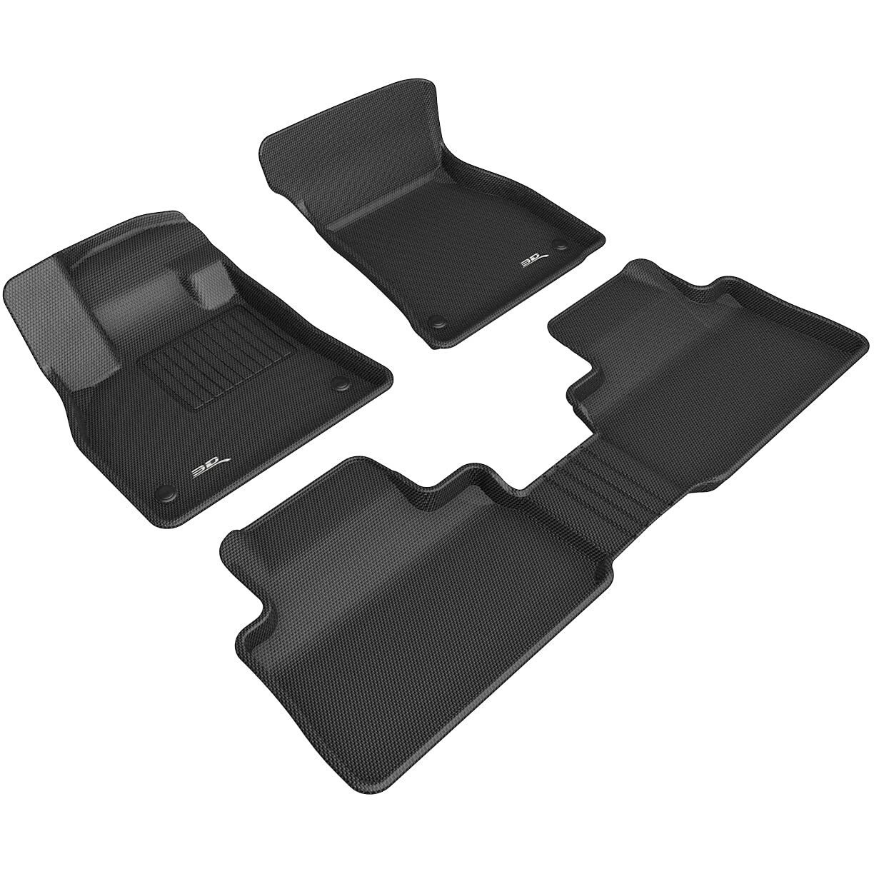 3D MAXpider Custom Fit Kagu Floor Mat (Black) Compatible with Audi E-Tron 2019-2024 / E-Tron S/Sportback/Sportback S 2022-2024 - Full Set